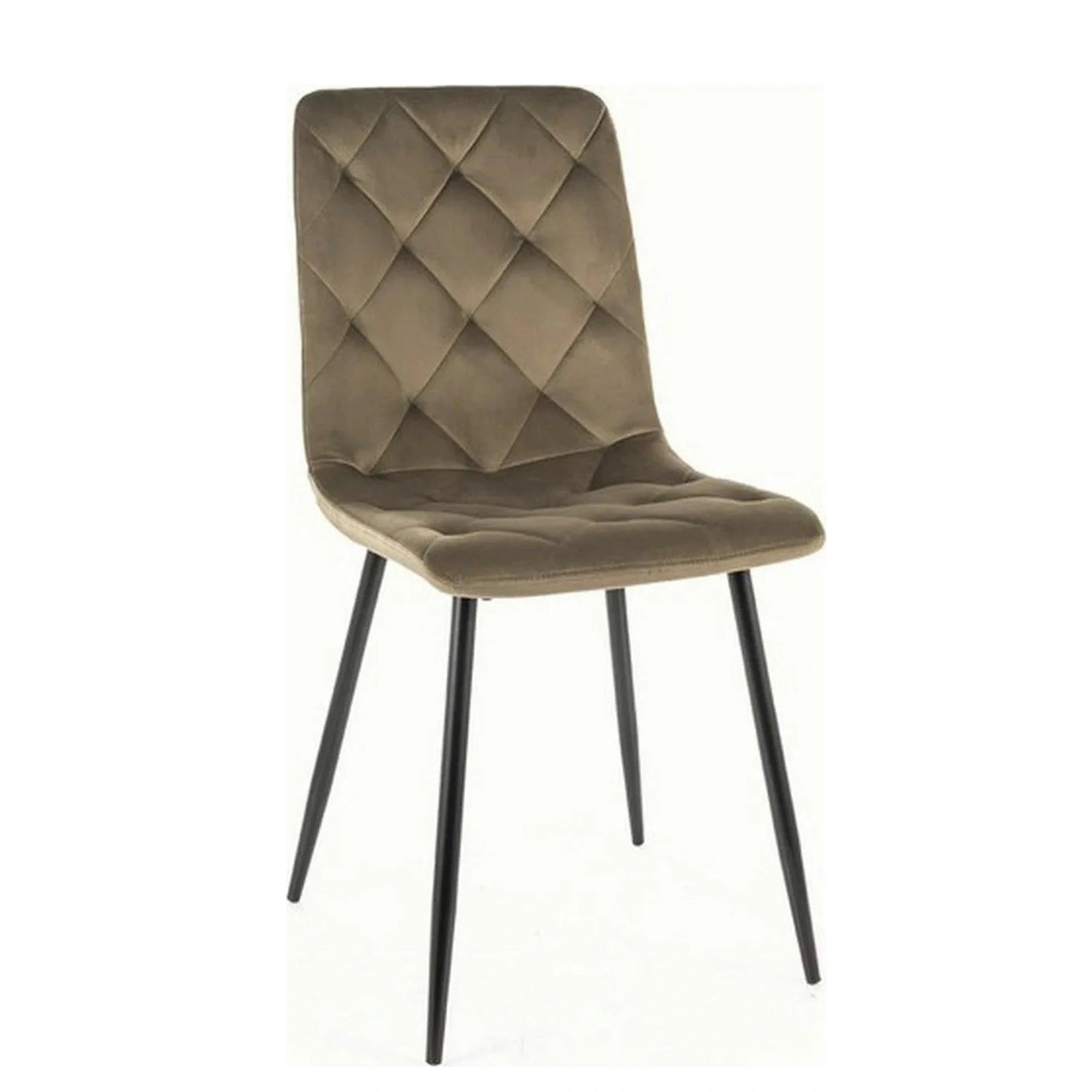 Scaun JERRY, verde maslin/negru, stofa catifelata/metal, 45x39x91 cm