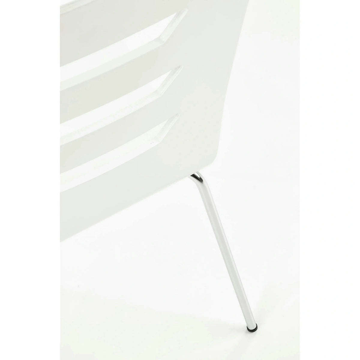 Scaun K155, alb/crom, placaj indoit/metal, 43x47x85 cm