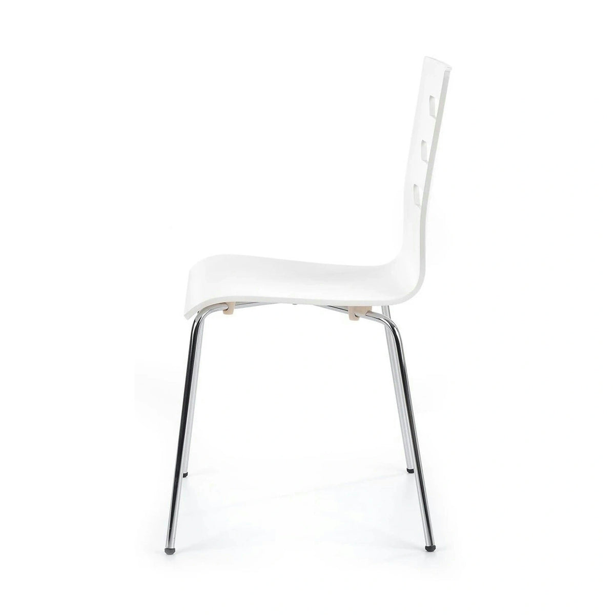 Scaun K155, alb/crom, placaj indoit/metal, 43x47x85 cm