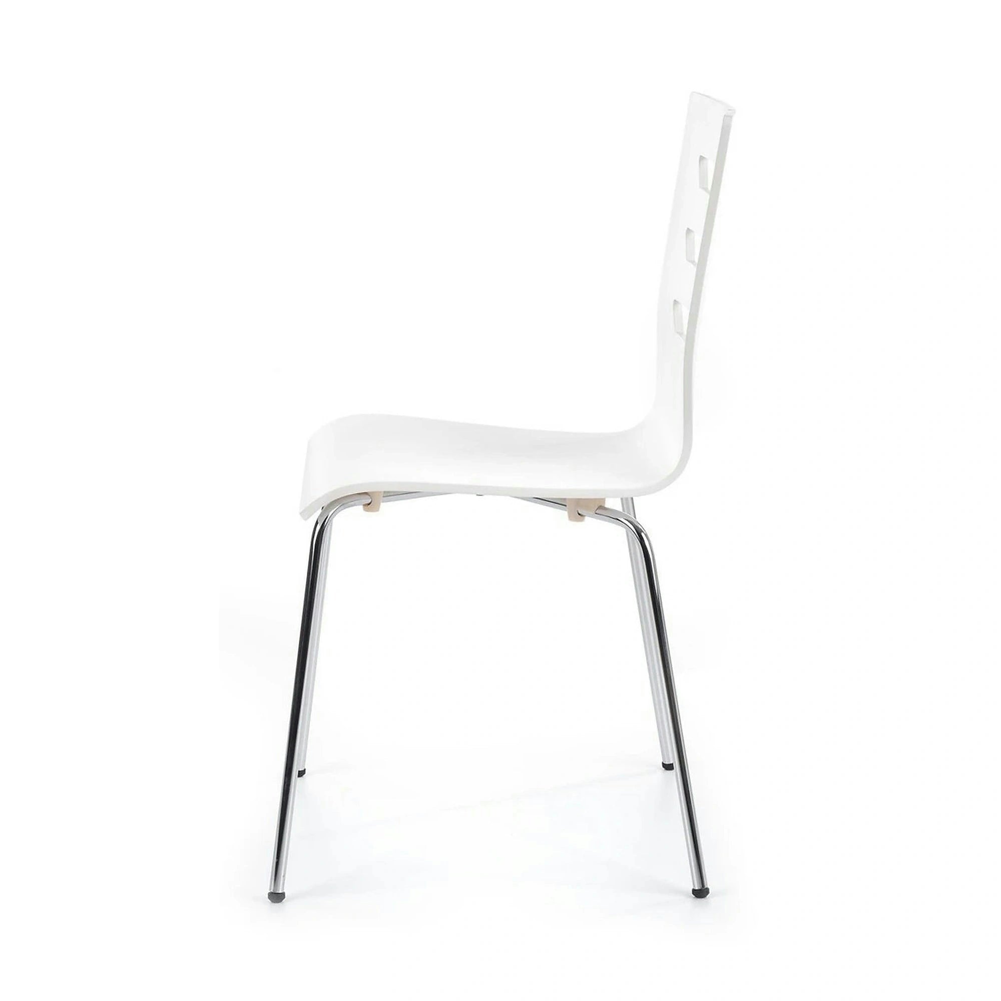 Scaun K155, alb/crom, placaj indoit/metal, 43x47x85 cm
