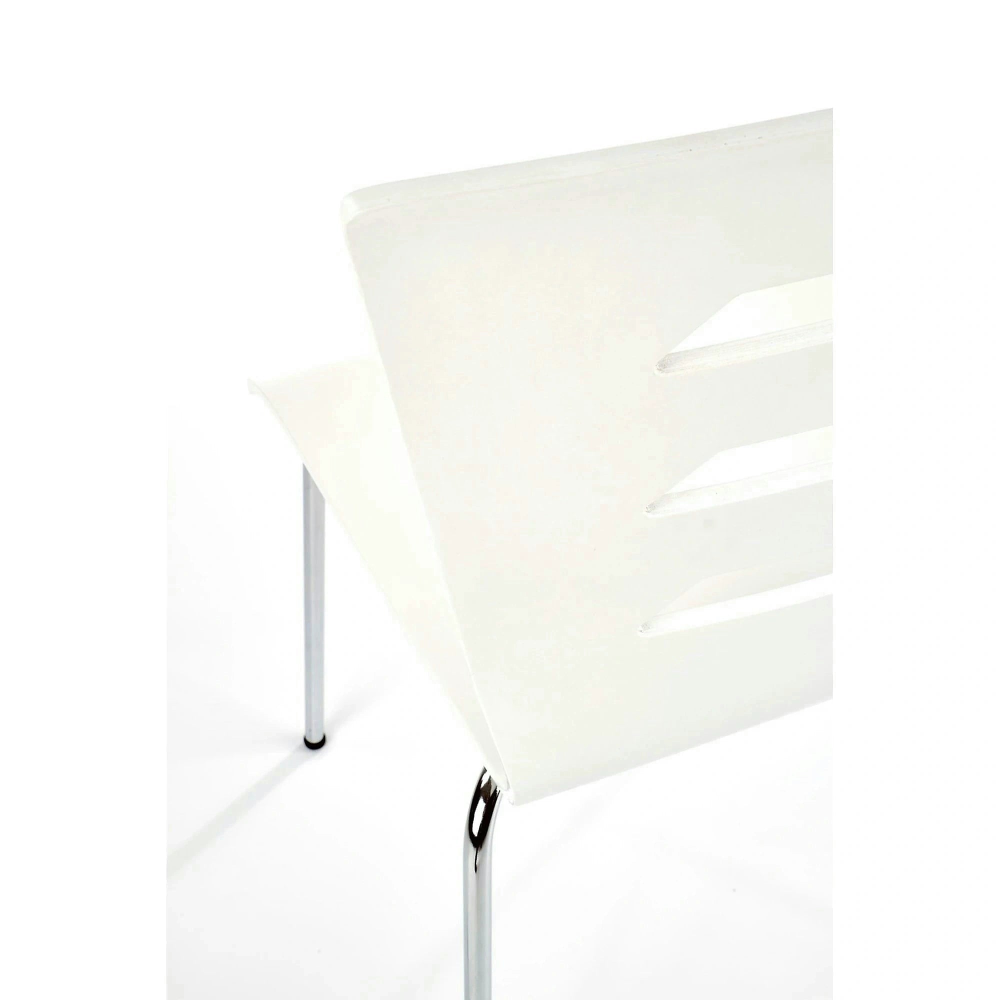 Scaun K155, alb/crom, placaj indoit/metal, 43x47x85 cm