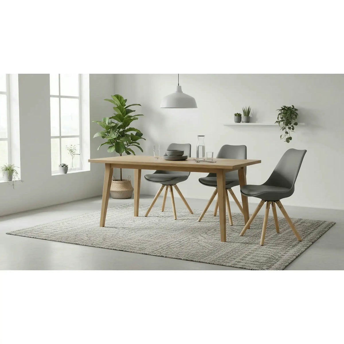 Scaun K201, gri/fag, piele ecologica/lemn de fag, 48X47X80 CM