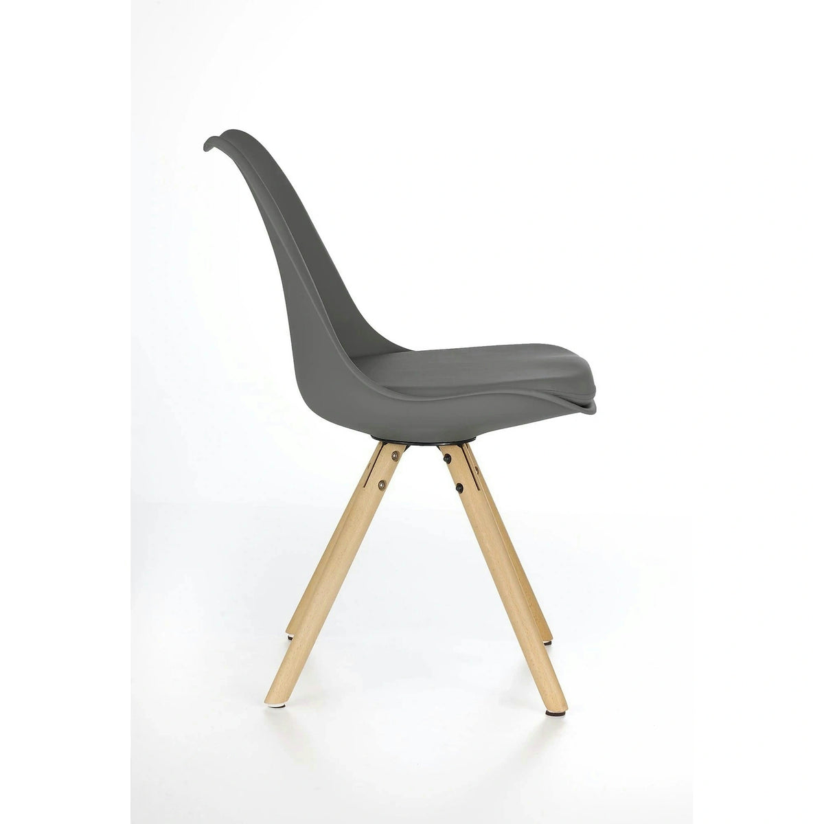 Scaun K201, gri/fag, piele ecologica/lemn de fag, 48X47X80 CM