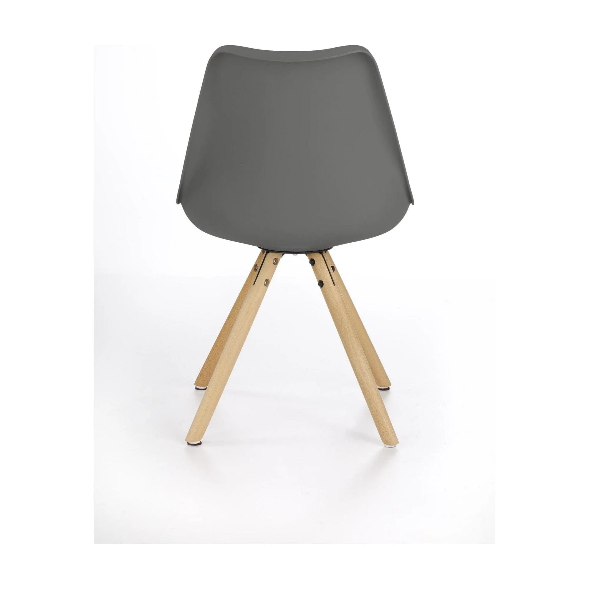 Scaun K201, gri/fag, piele ecologica/lemn de fag, 48X47X80 CM