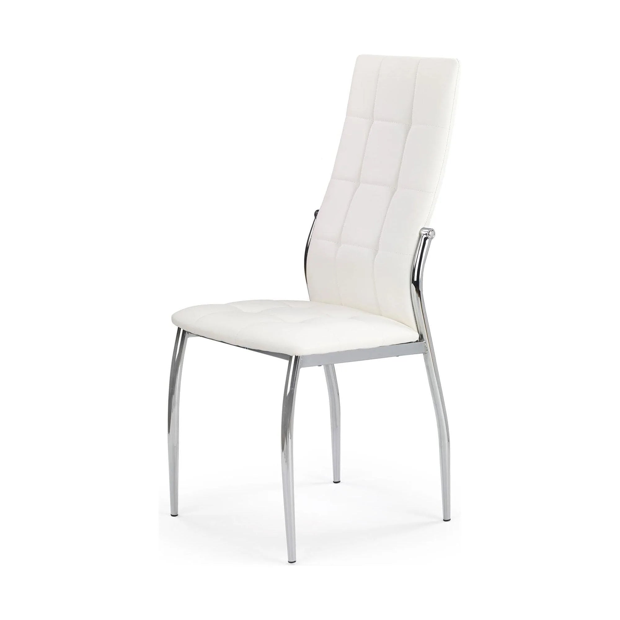 Scaun K209, alb/crom, piele ecologica/metal, 43x54x101 cm