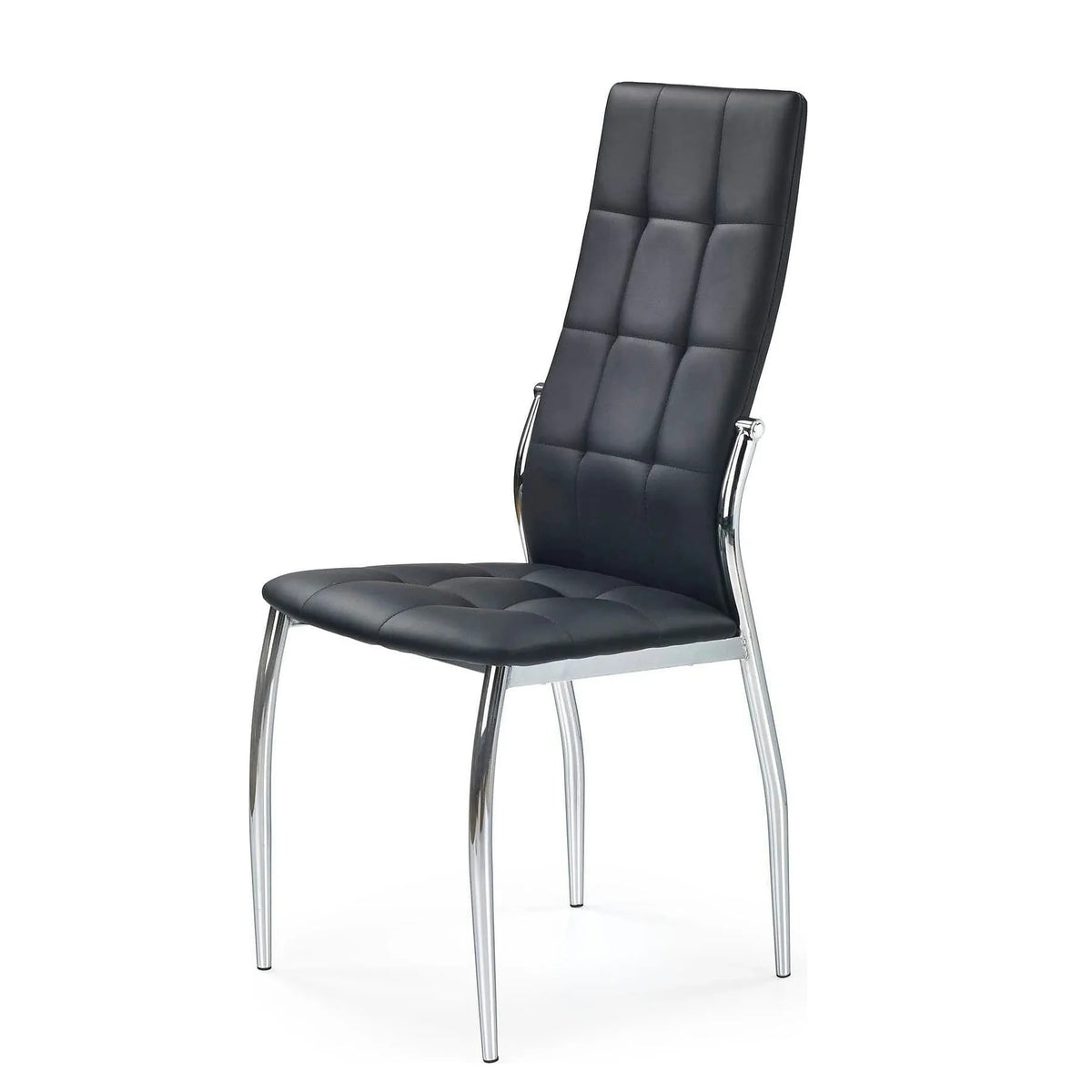 Scaun K209, negru/crom, piele ecologica/metal, 43x54x101 cm