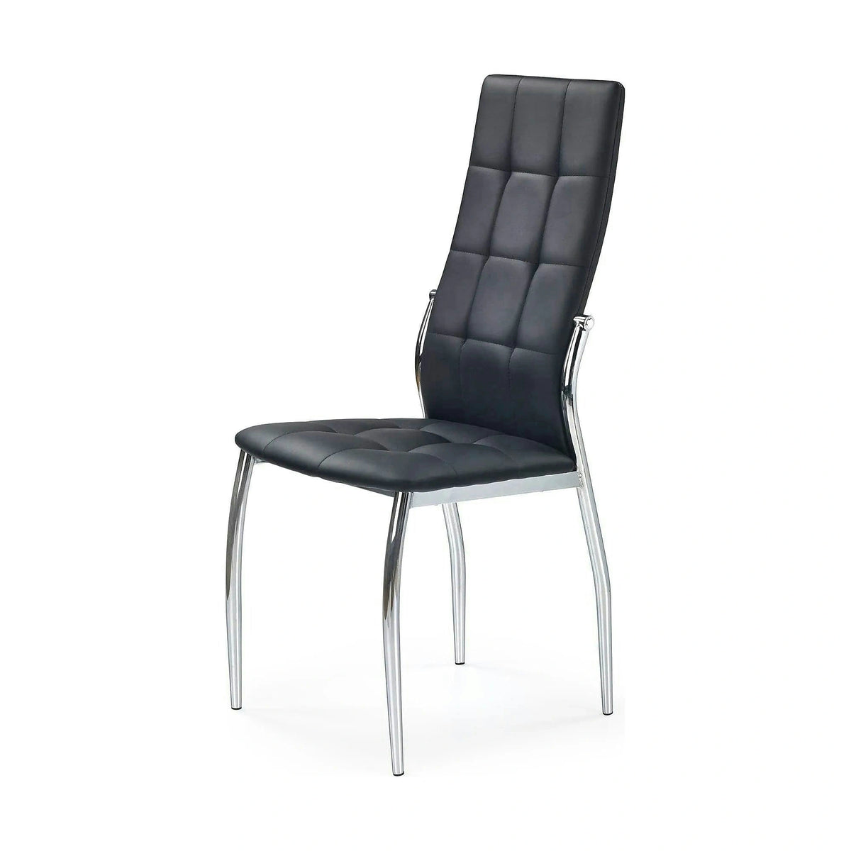 Scaun K209, negru/crom, piele ecologica/metal, 43x54x101 cm