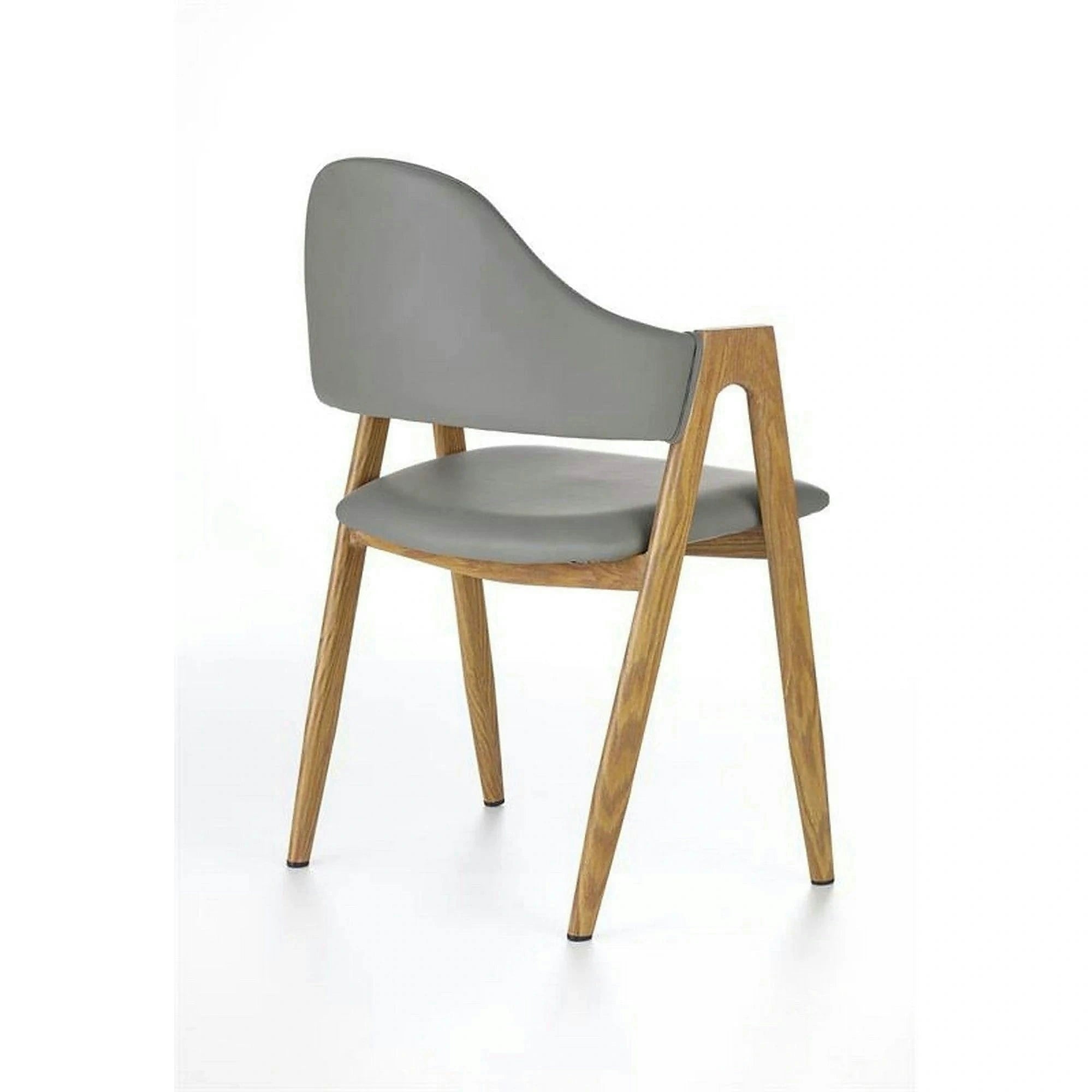 Scaun K247, gri/stejar miere, piele ecologica/metal, 51x51x80 cm