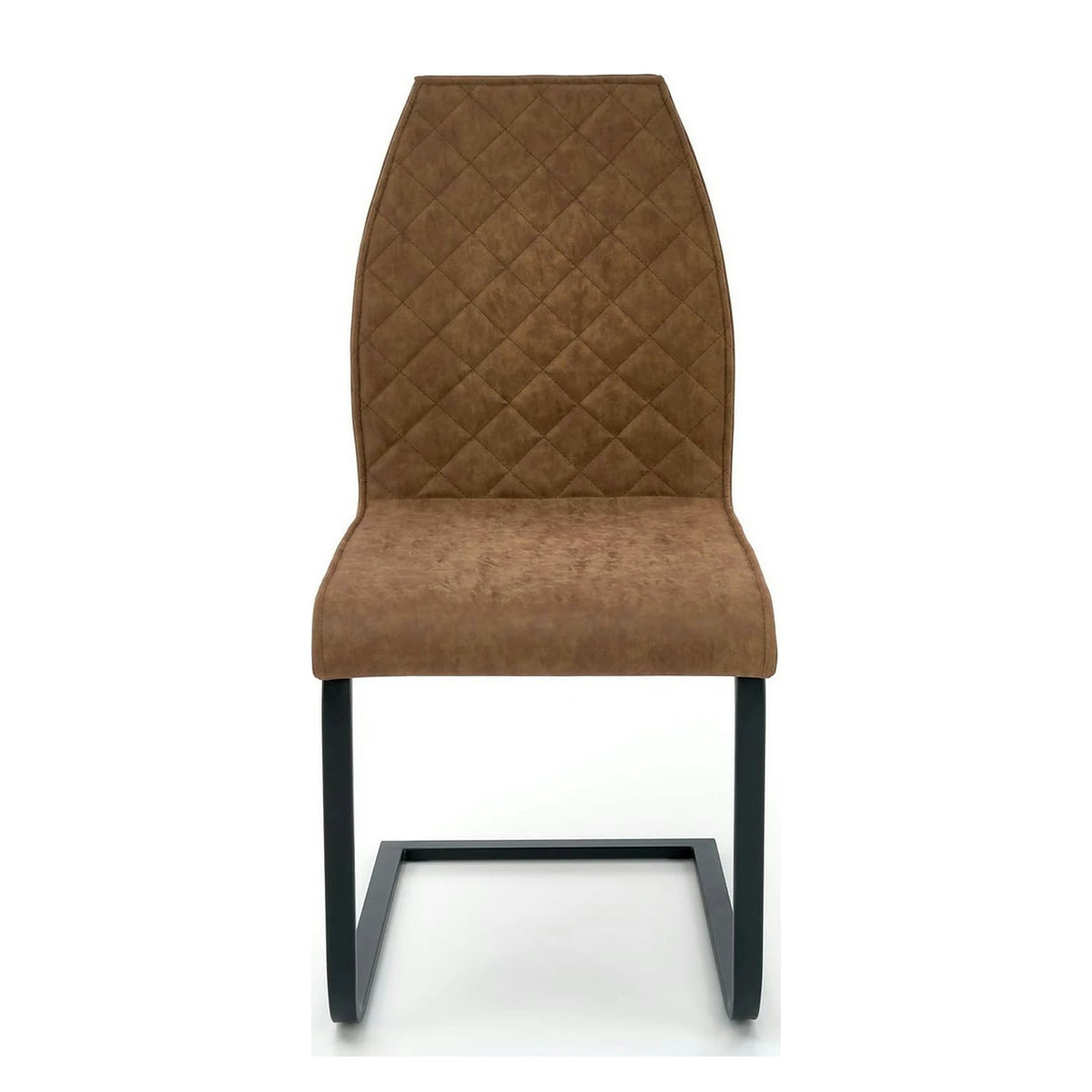 Scaun K265, maro/negru, piele ecologica/metal, 43x58x94 cm