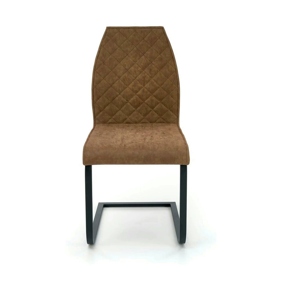 Scaun K265, maro/negru, piele ecologica/metal, 43x58x94 cm