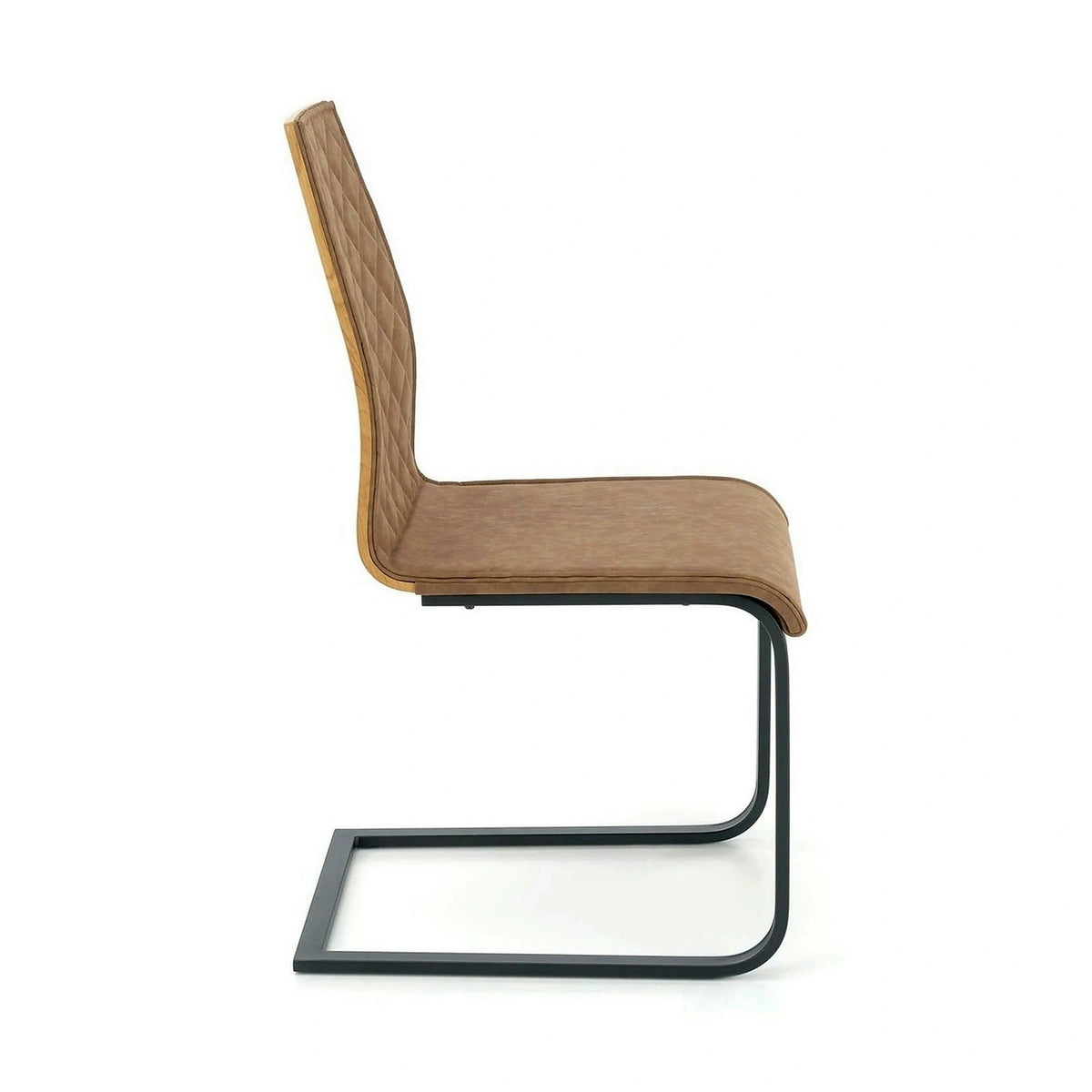 Scaun K265, maro/negru, piele ecologica/metal, 43x58x94 cm