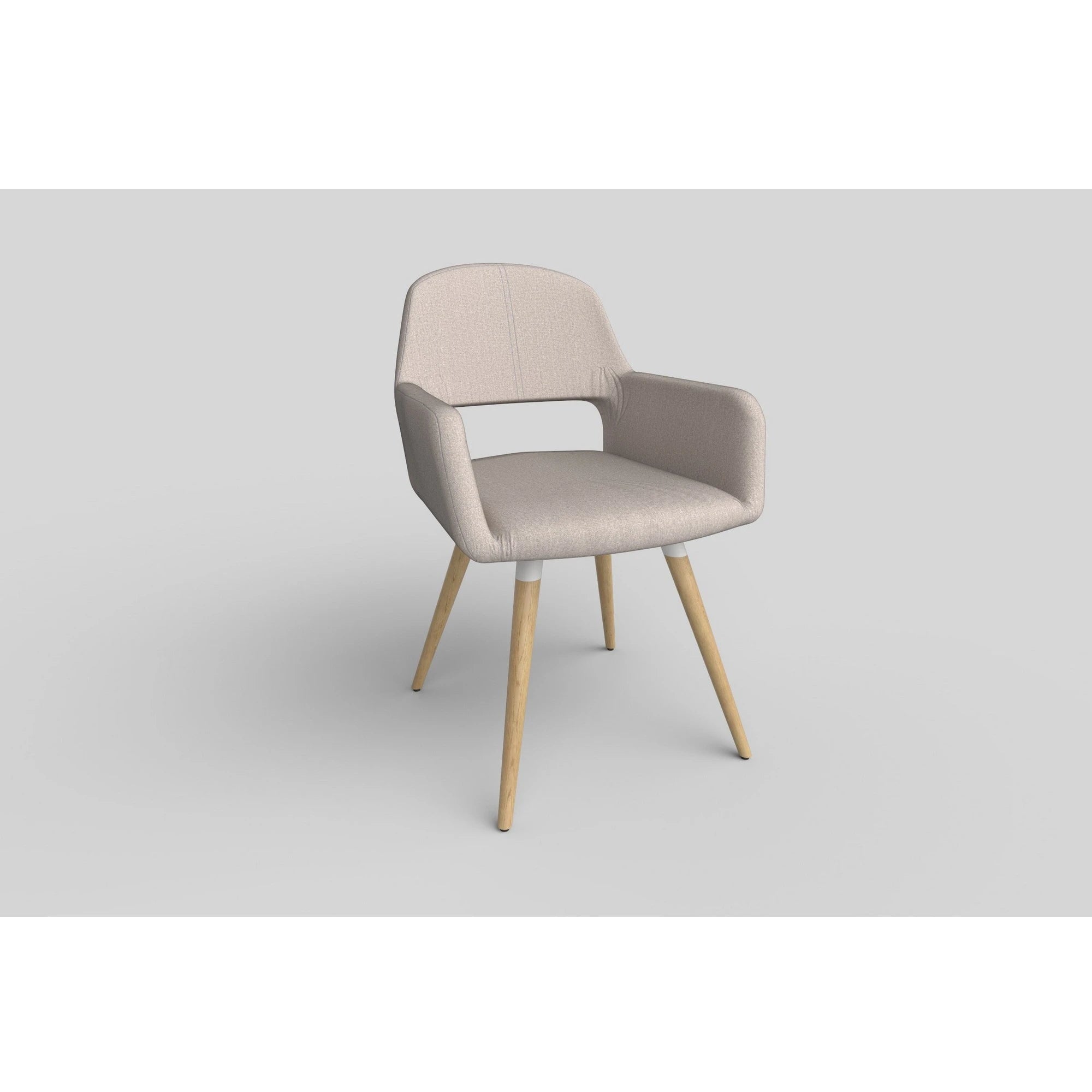 Scaun K283, bej/stejar, stofa clasica/lemn, 56X56X80 CM