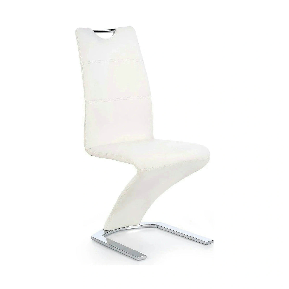Scaun K291, alb/crom, piele ecologica/metal, 45X63X101 CM