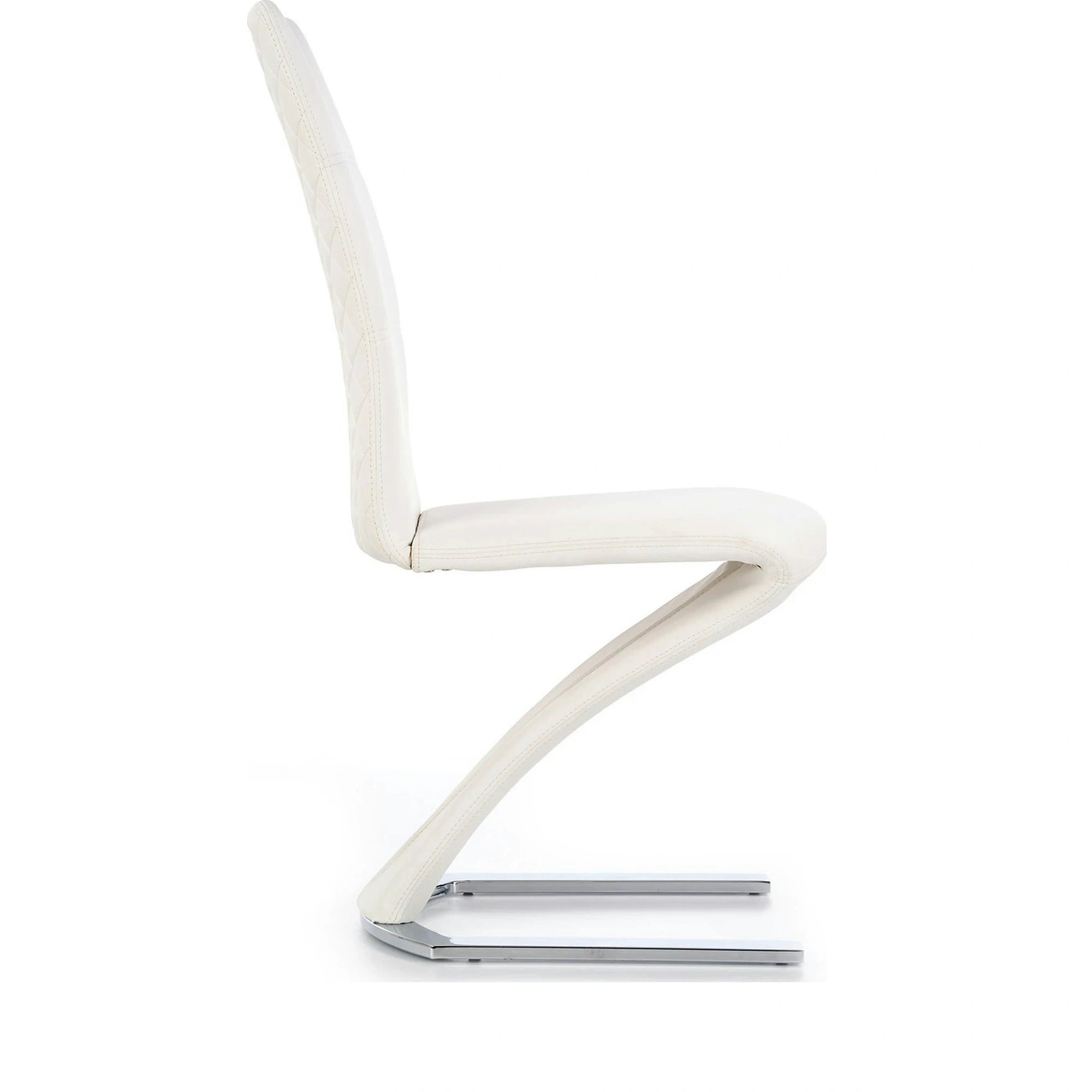 Scaun K291, alb/crom, piele ecologica/metal, 45X63X101 CM