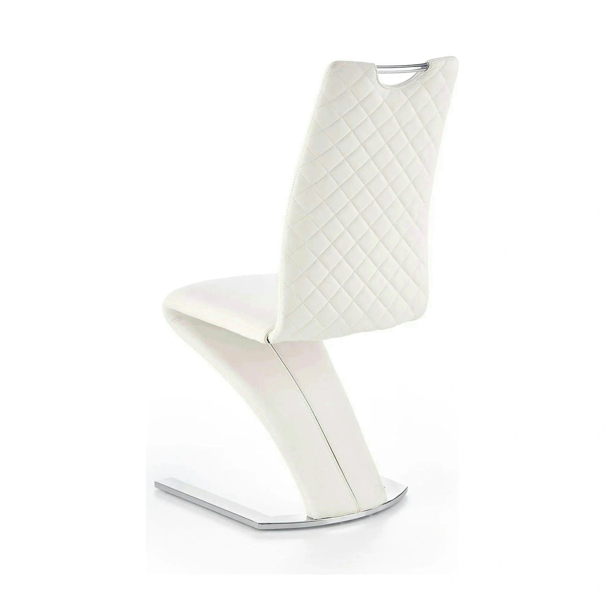 Scaun K291, alb/crom, piele ecologica/metal, 45X63X101 CM
