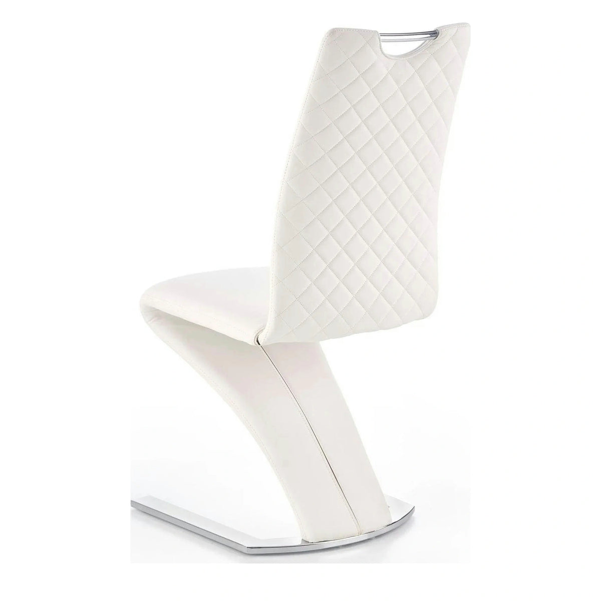 Scaun K291, alb/crom, piele ecologica/metal, 45X63X101 CM
