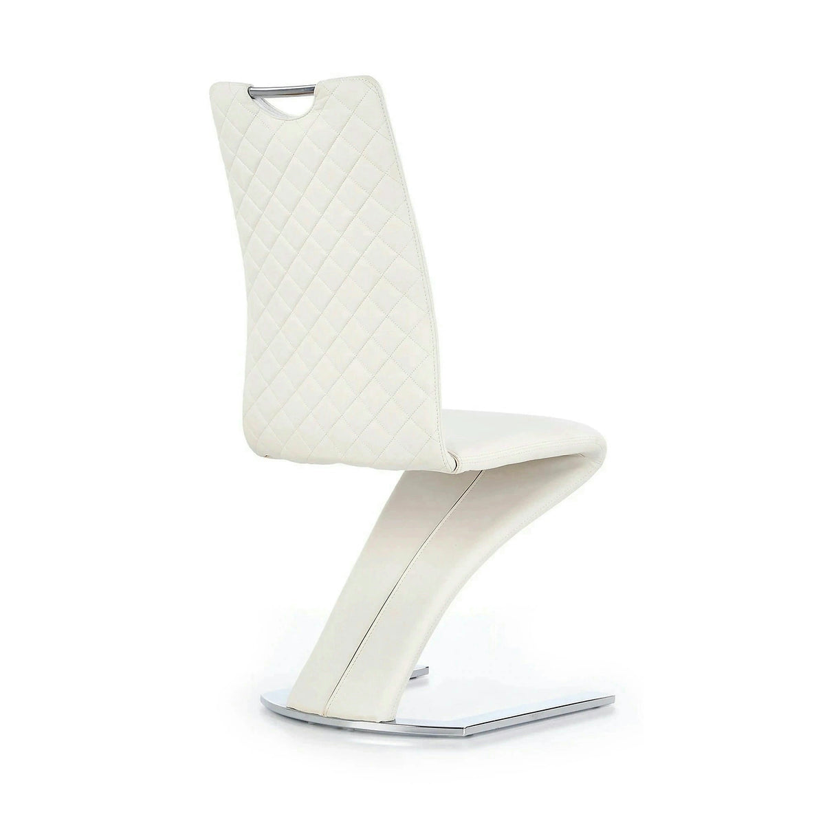 Scaun K291, alb/crom, piele ecologica/metal, 45X63X101 CM