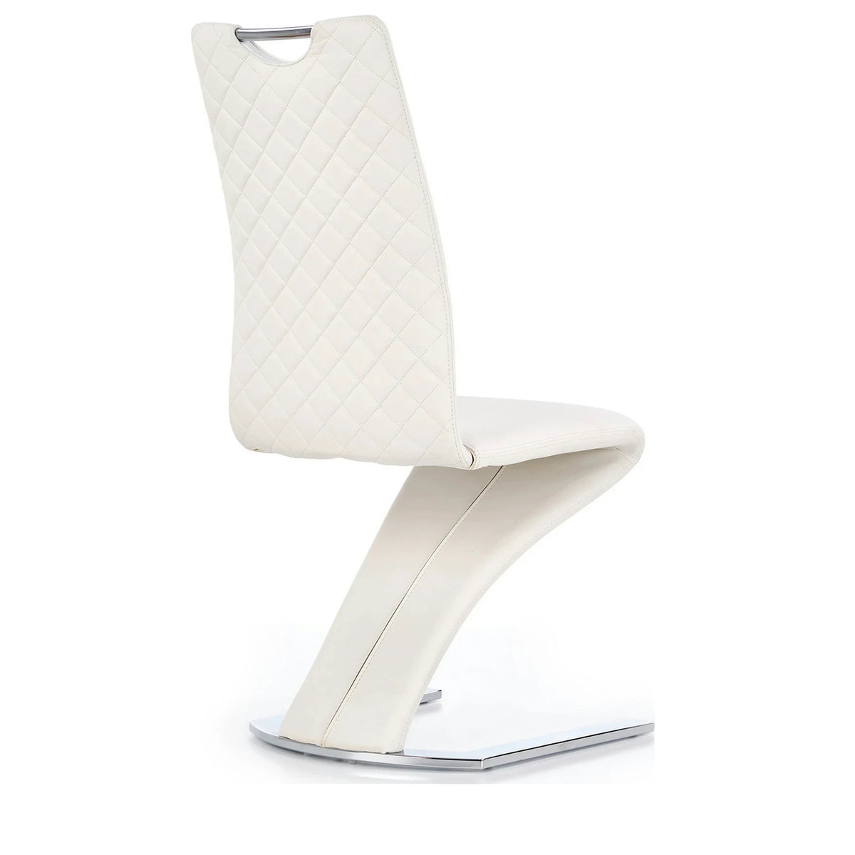 Scaun K291, alb/crom, piele ecologica/metal, 45X63X101 CM
