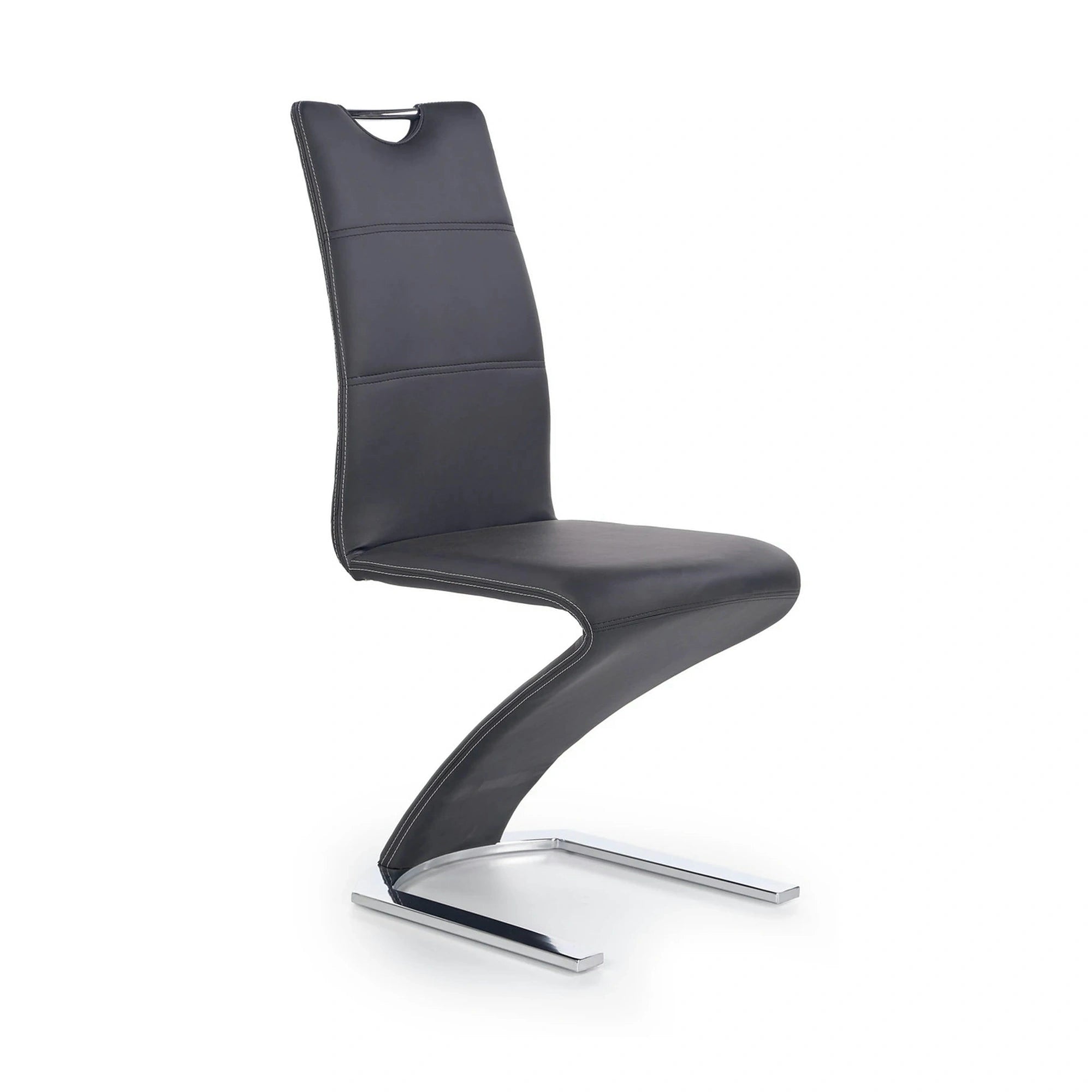 Scaun K291, negru/crom, piele ecologica/metal, 45X63X101 CM