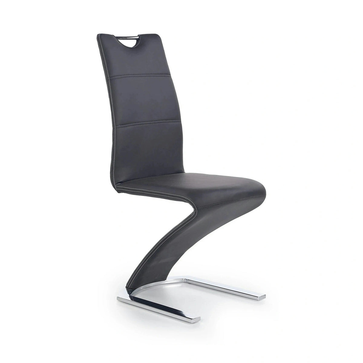 Scaun K291, negru/crom, piele ecologica/metal, 45X63X101 CM