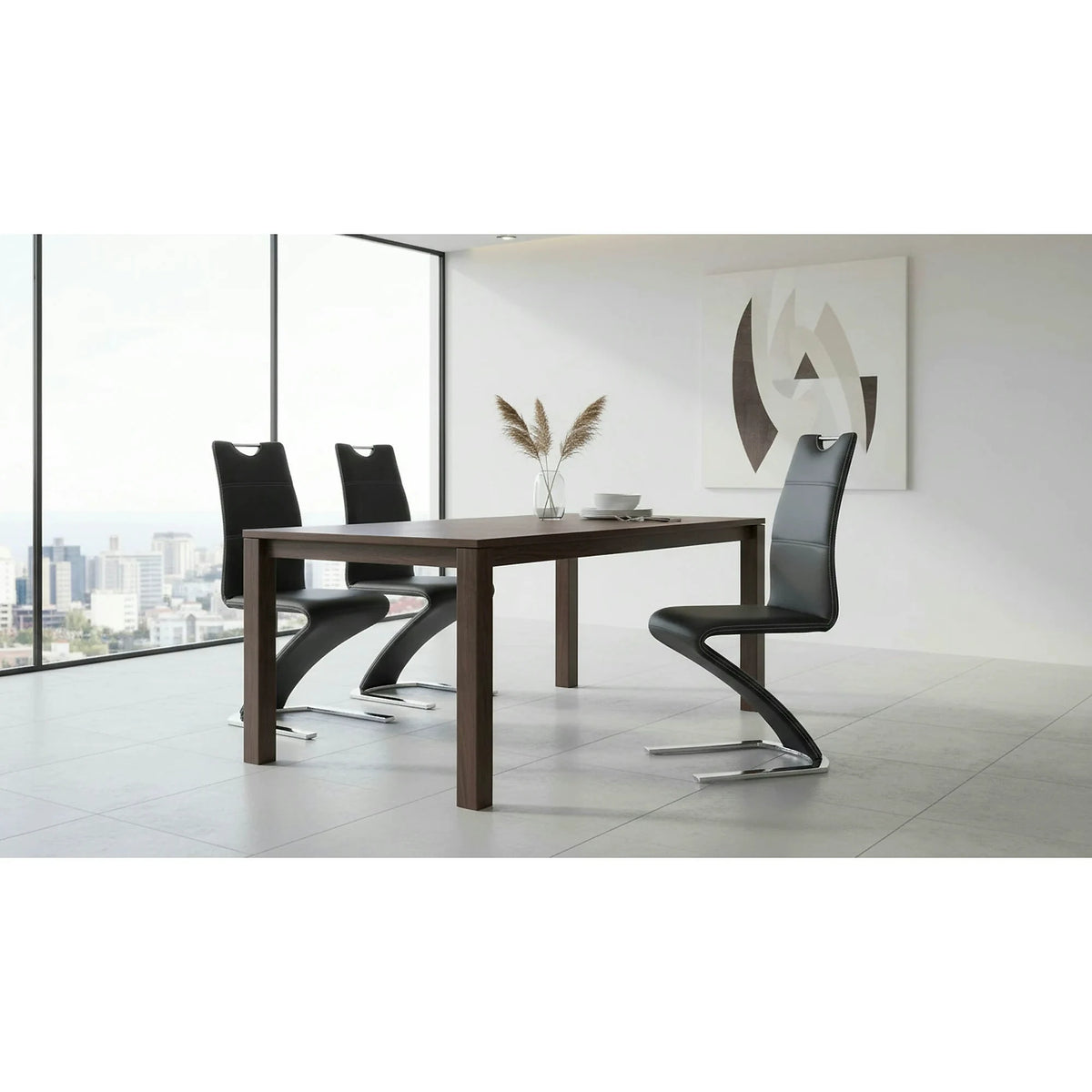 Scaun K291, negru/crom, piele ecologica/metal, 45X63X101 CM