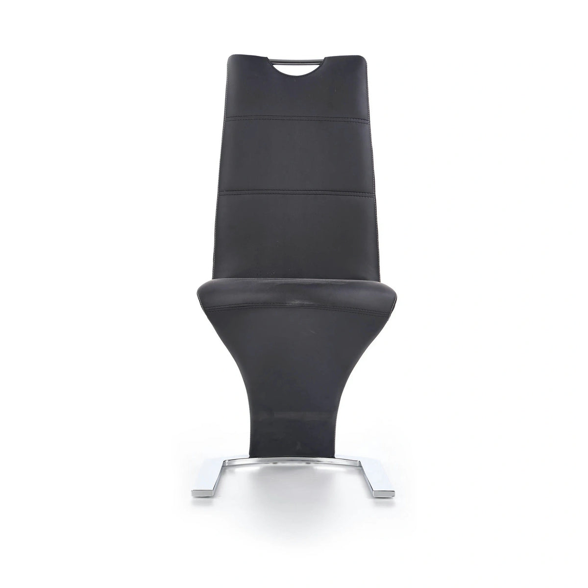 Scaun K291, negru/crom, piele ecologica/metal, 45X63X101 CM