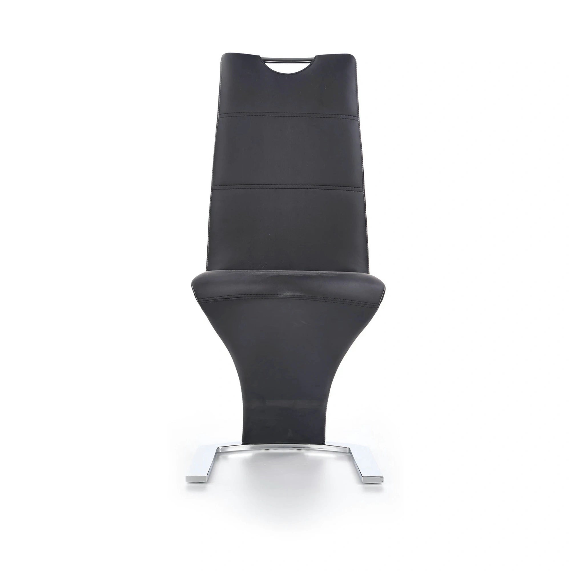 Scaun K291, negru/crom, piele ecologica/metal, 45X63X101 CM