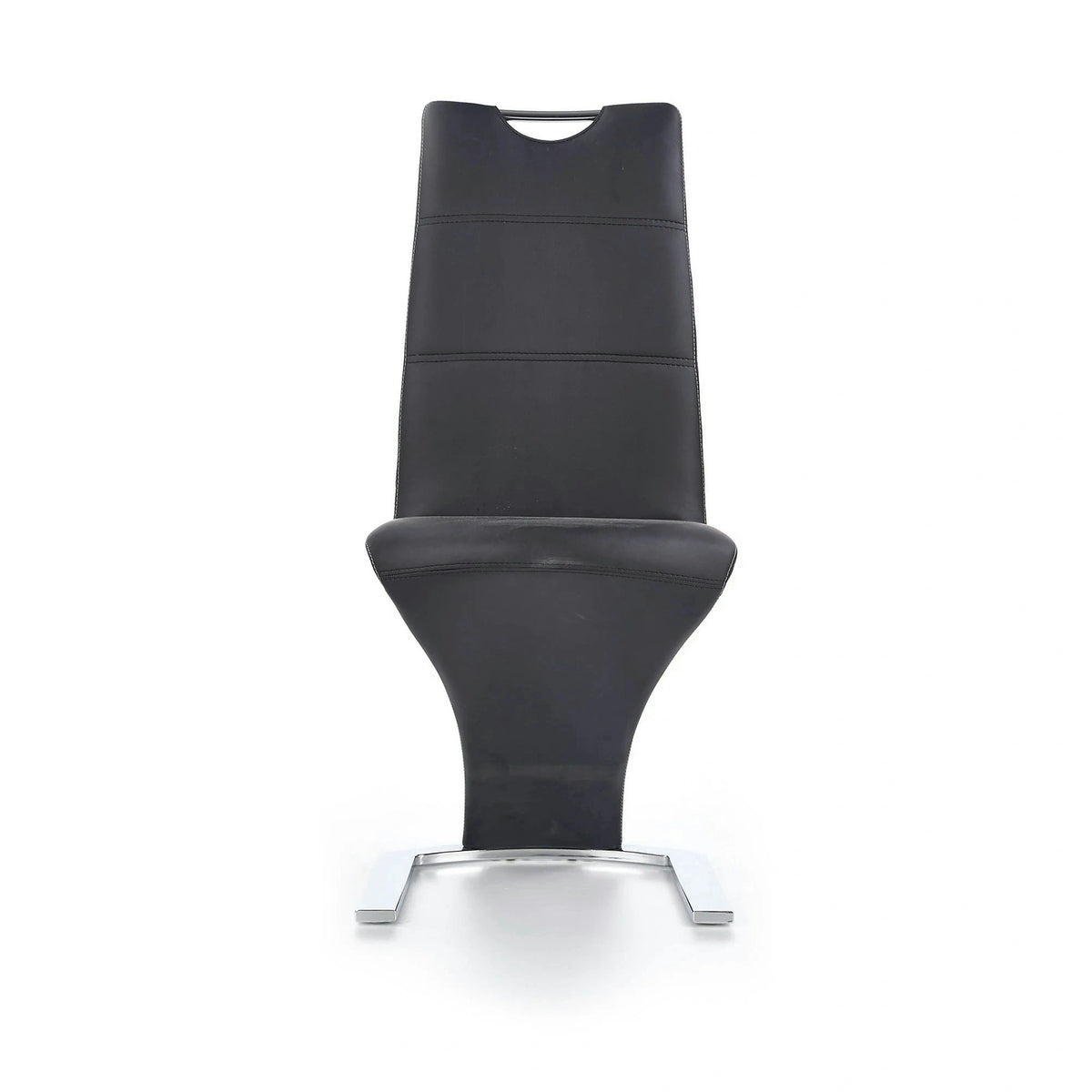 Scaun K291, negru/crom, piele ecologica/metal, 45X63X101 CM