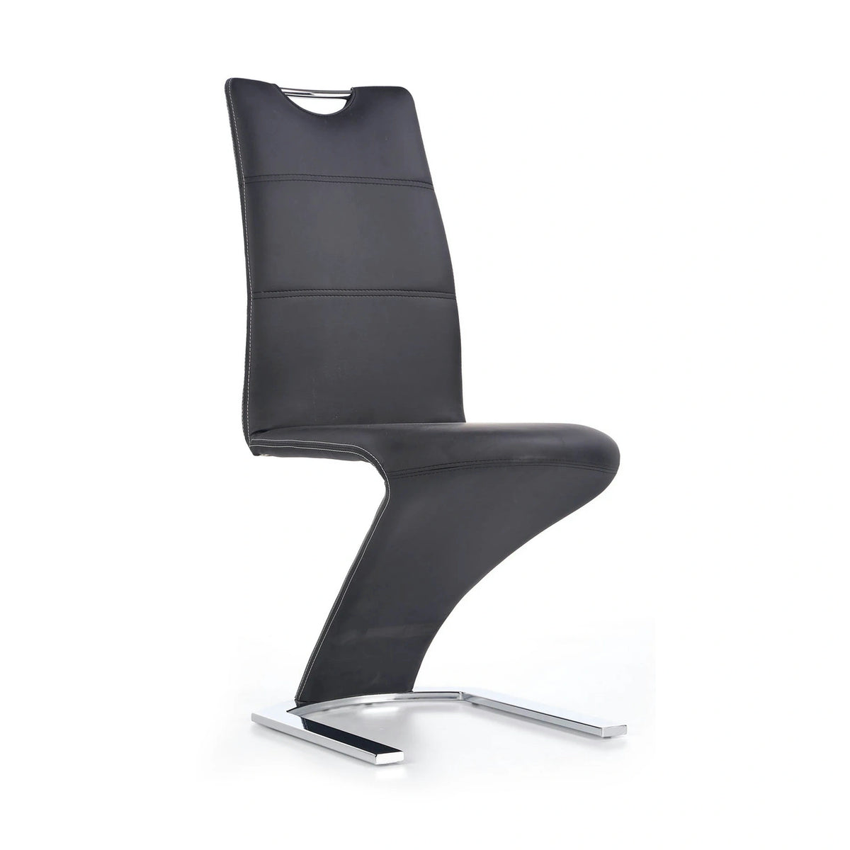 Scaun K291, negru/crom, piele ecologica/metal, 45X63X101 CM