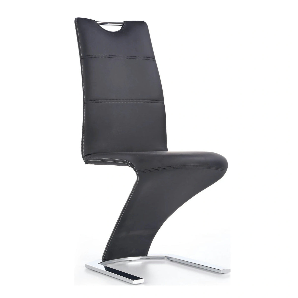 Scaun K291, negru/crom, piele ecologica/metal, 45X63X101 CM