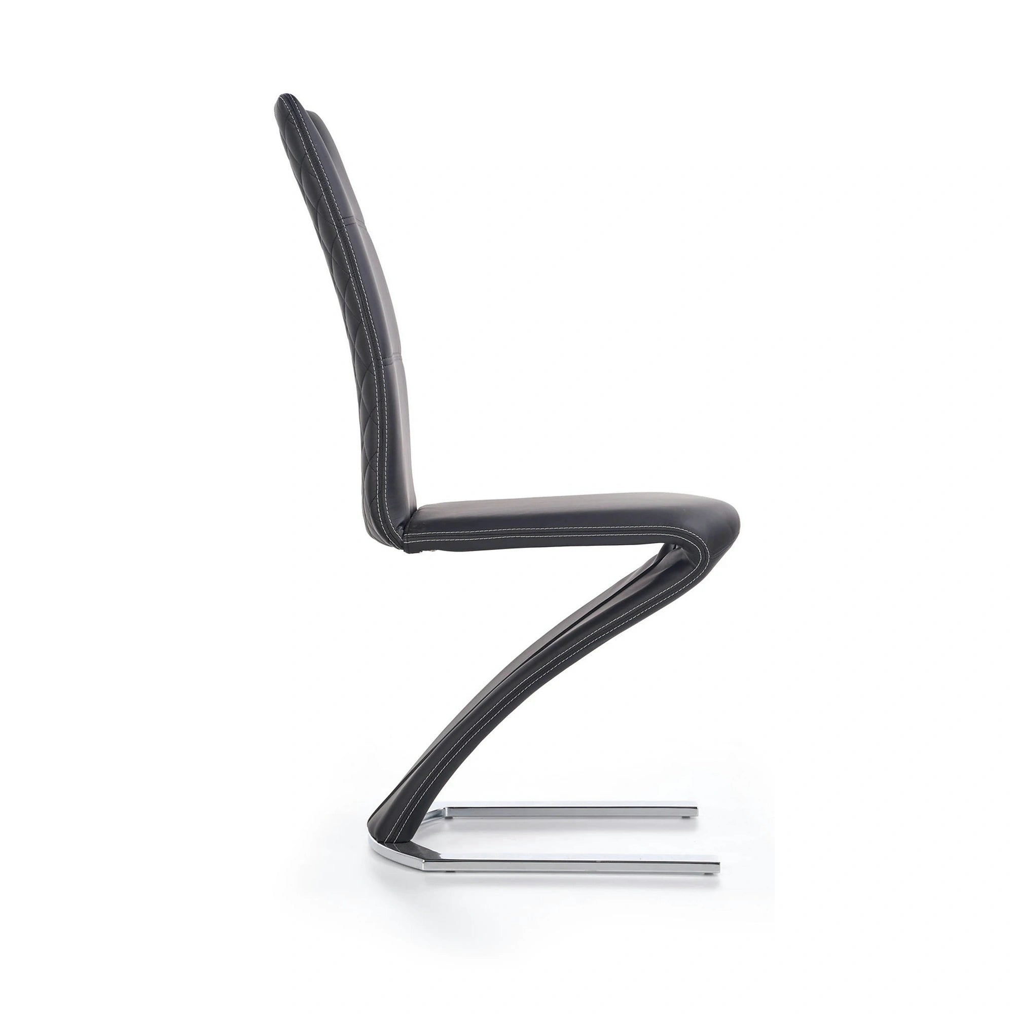 Scaun K291, negru/crom, piele ecologica/metal, 45X63X101 CM