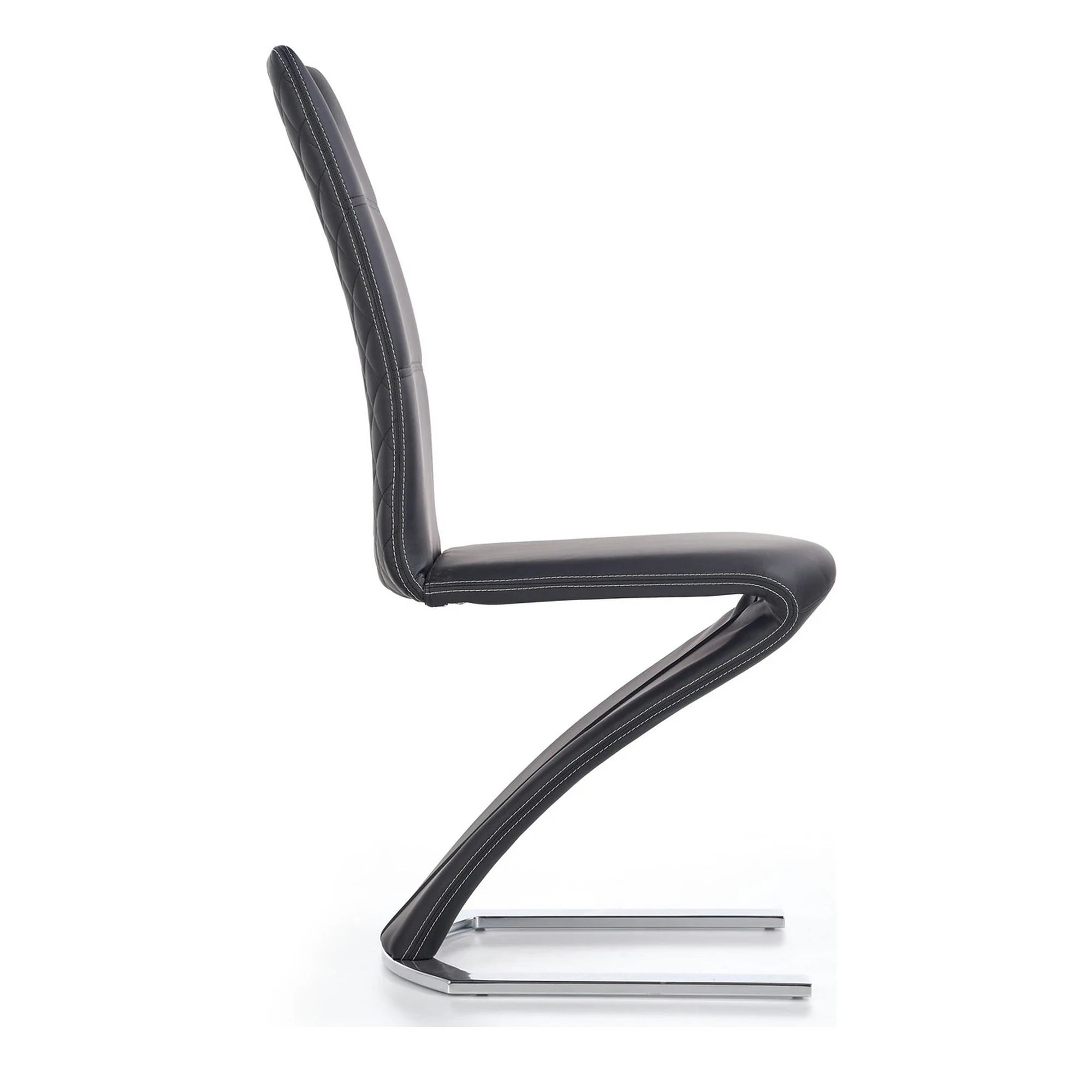 Scaun K291, negru/crom, piele ecologica/metal, 45X63X101 CM