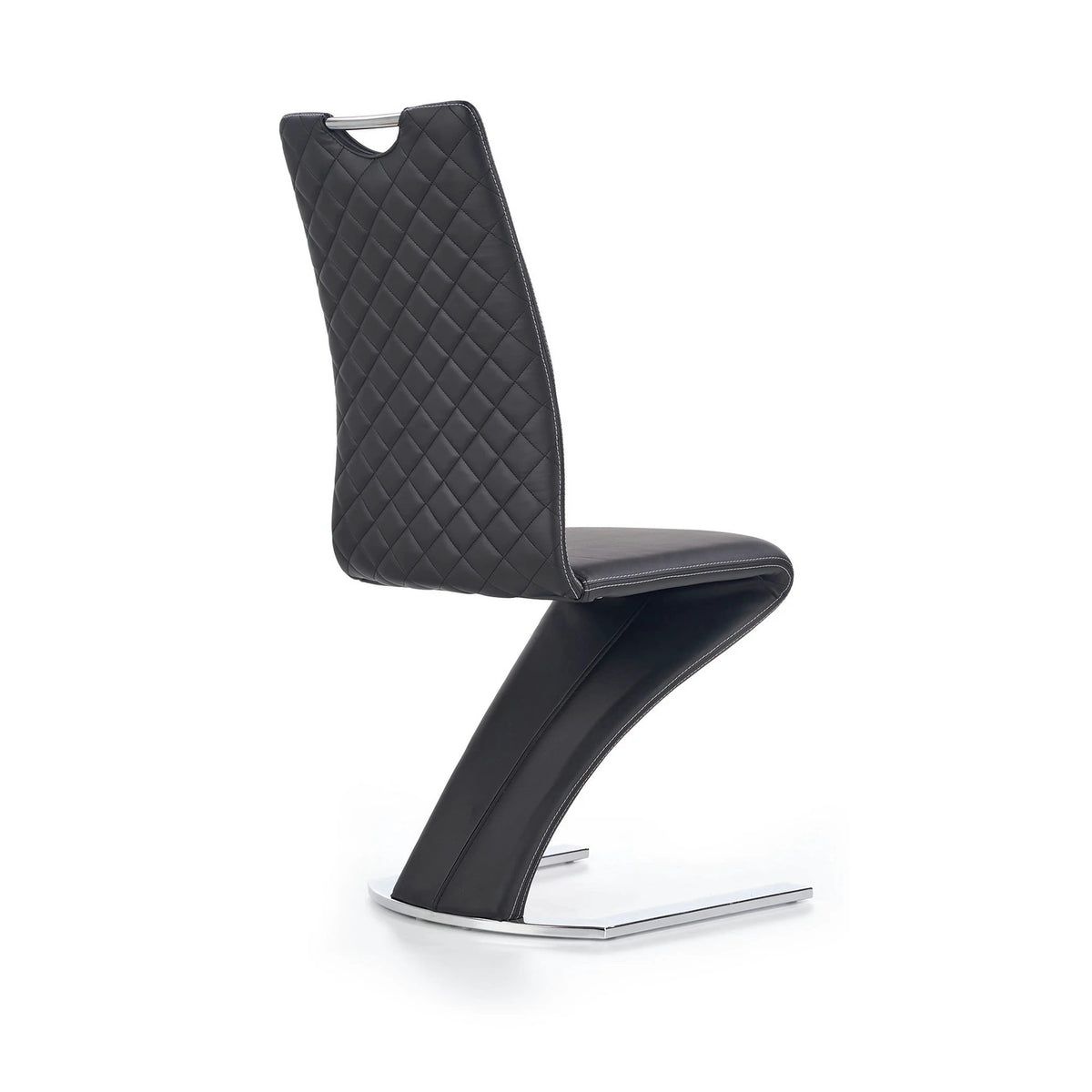 Scaun K291, negru/crom, piele ecologica/metal, 45X63X101 CM