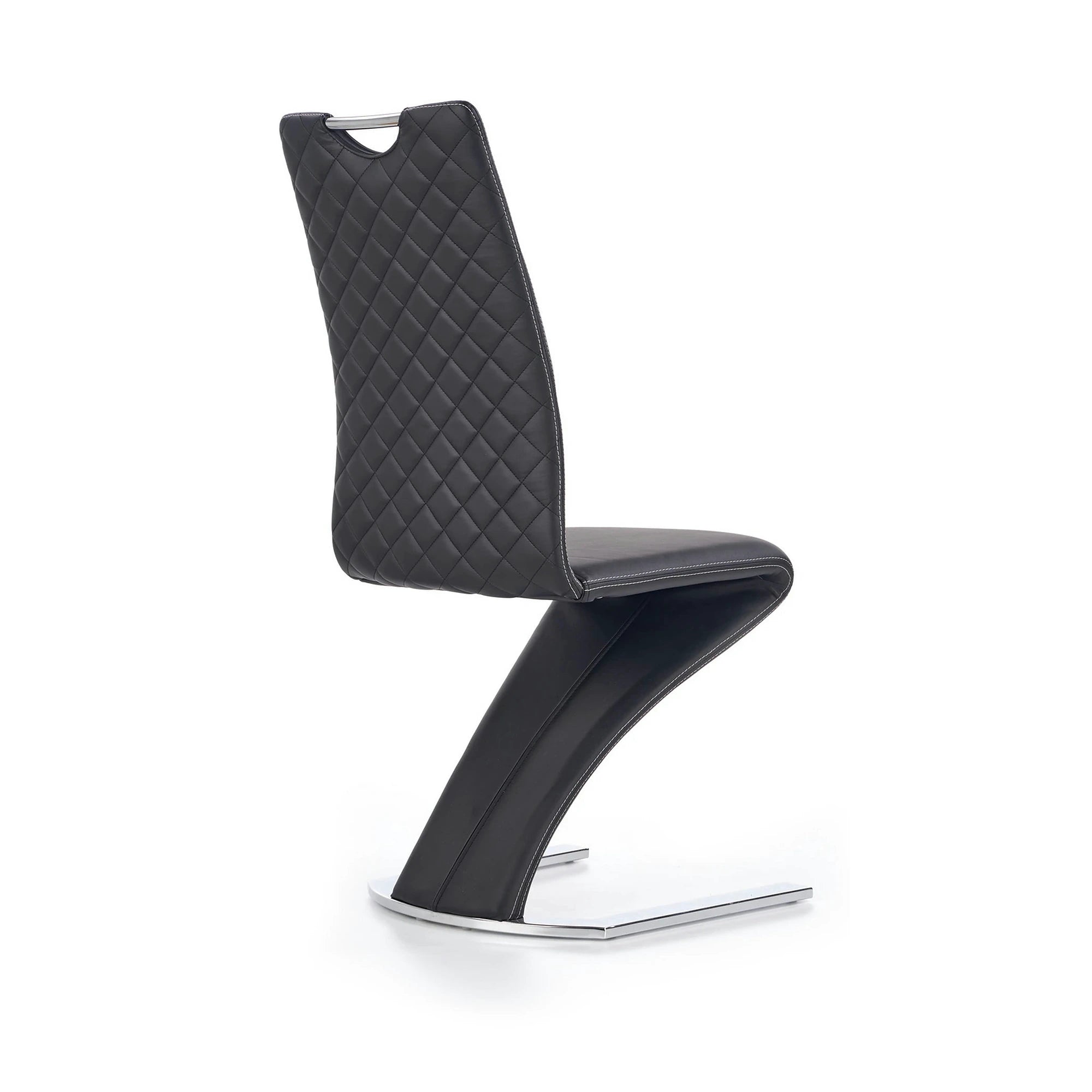Scaun K291, negru/crom, piele ecologica/metal, 45X63X101 CM