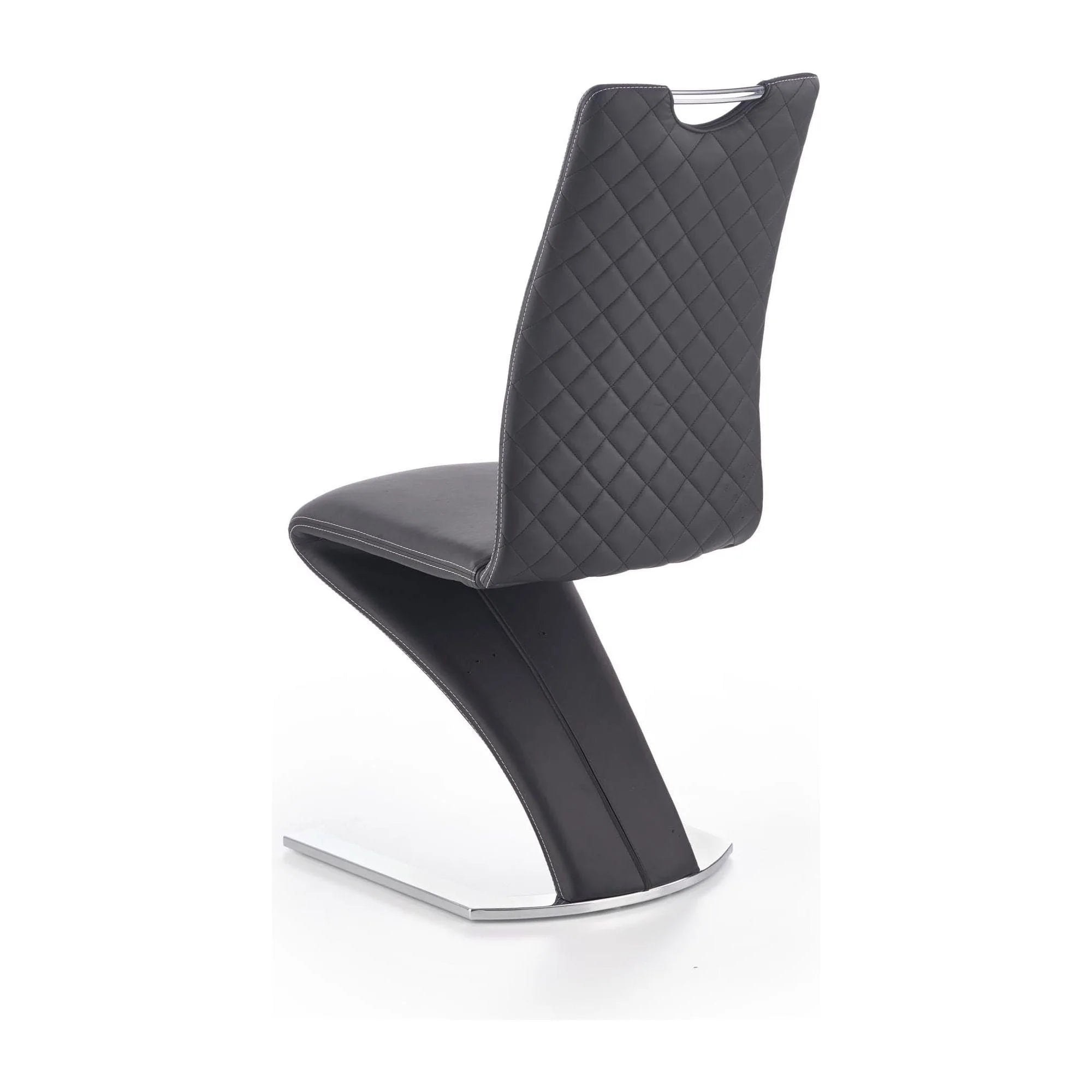 Scaun K291, negru/crom, piele ecologica/metal, 45X63X101 CM