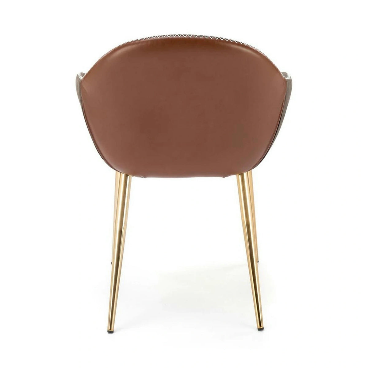 Scaun K304, gri/maro, piele ecologica/otel, 57x59x81 cm