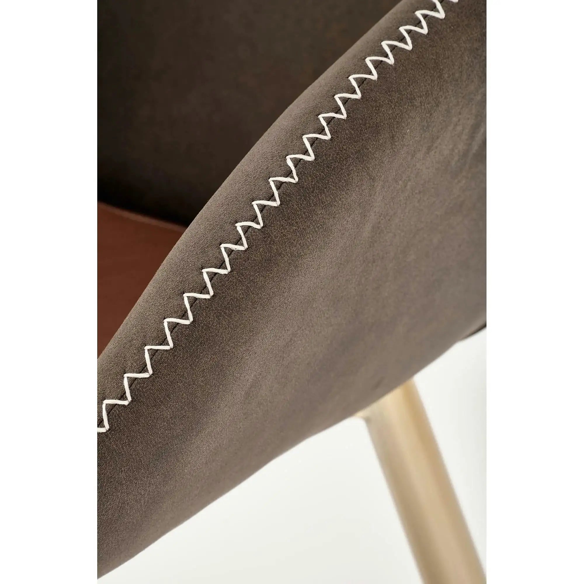Scaun K304, gri/maro, piele ecologica/otel, 57x59x81 cm