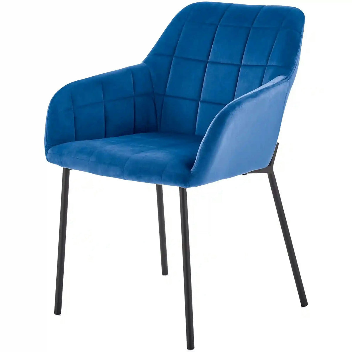 Scaun K305, albastru/negru, stofa catifelata/metal, 58X57X80 cm
