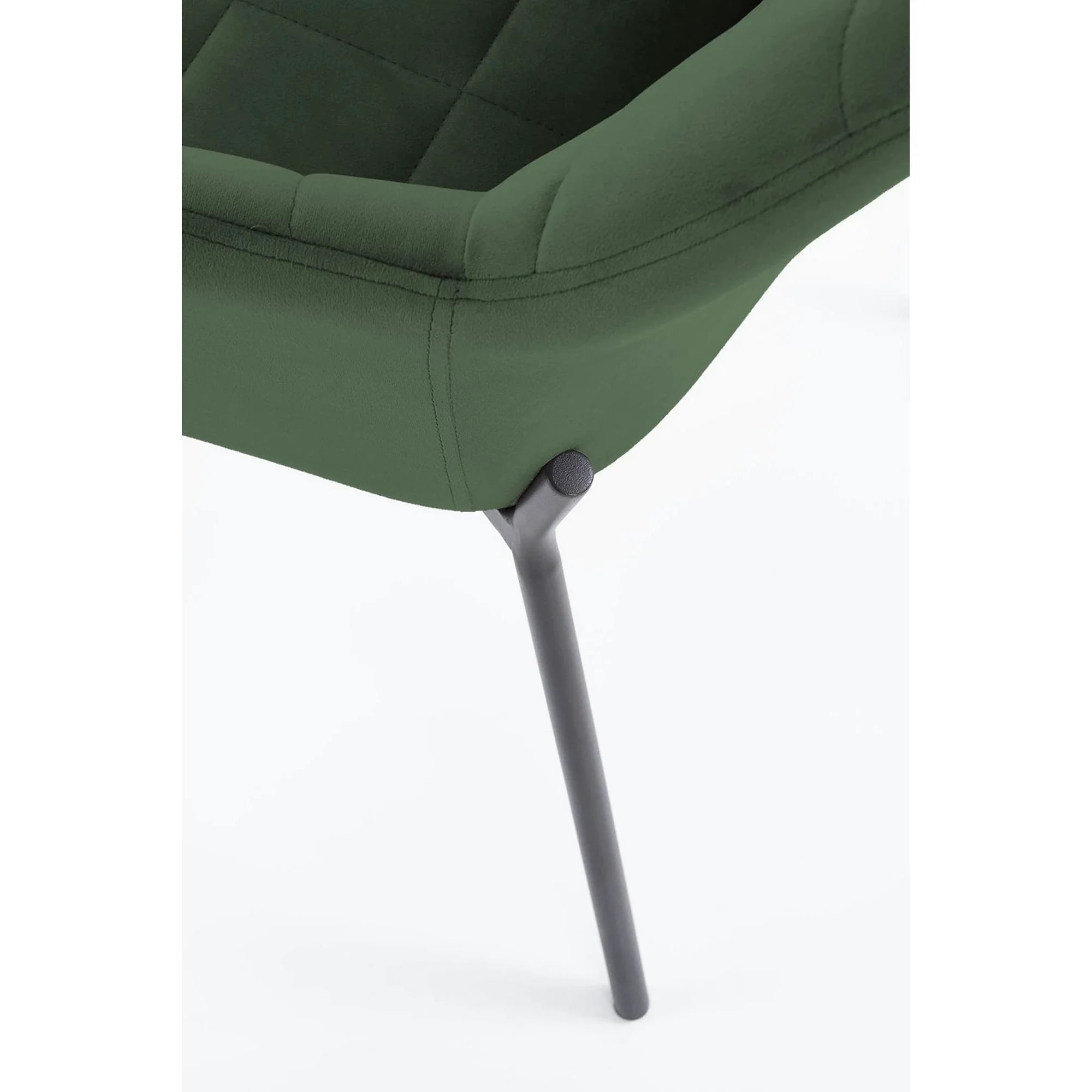 Scaun K305, verde inchis/negru, stofa catifelata/metal, 58X57X80 cm