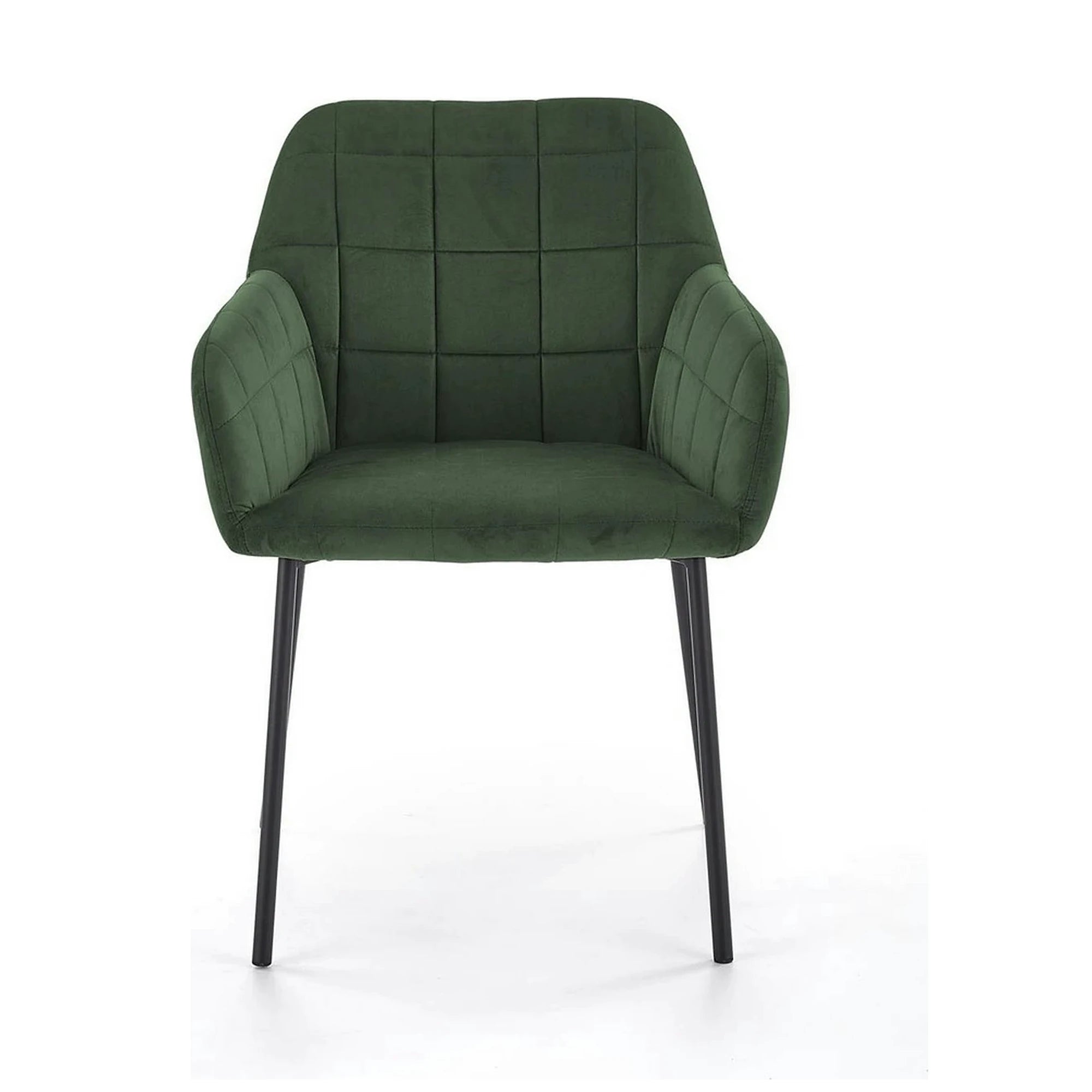 Scaun K305, verde inchis/negru, stofa catifelata/metal, 58X57X80 cm