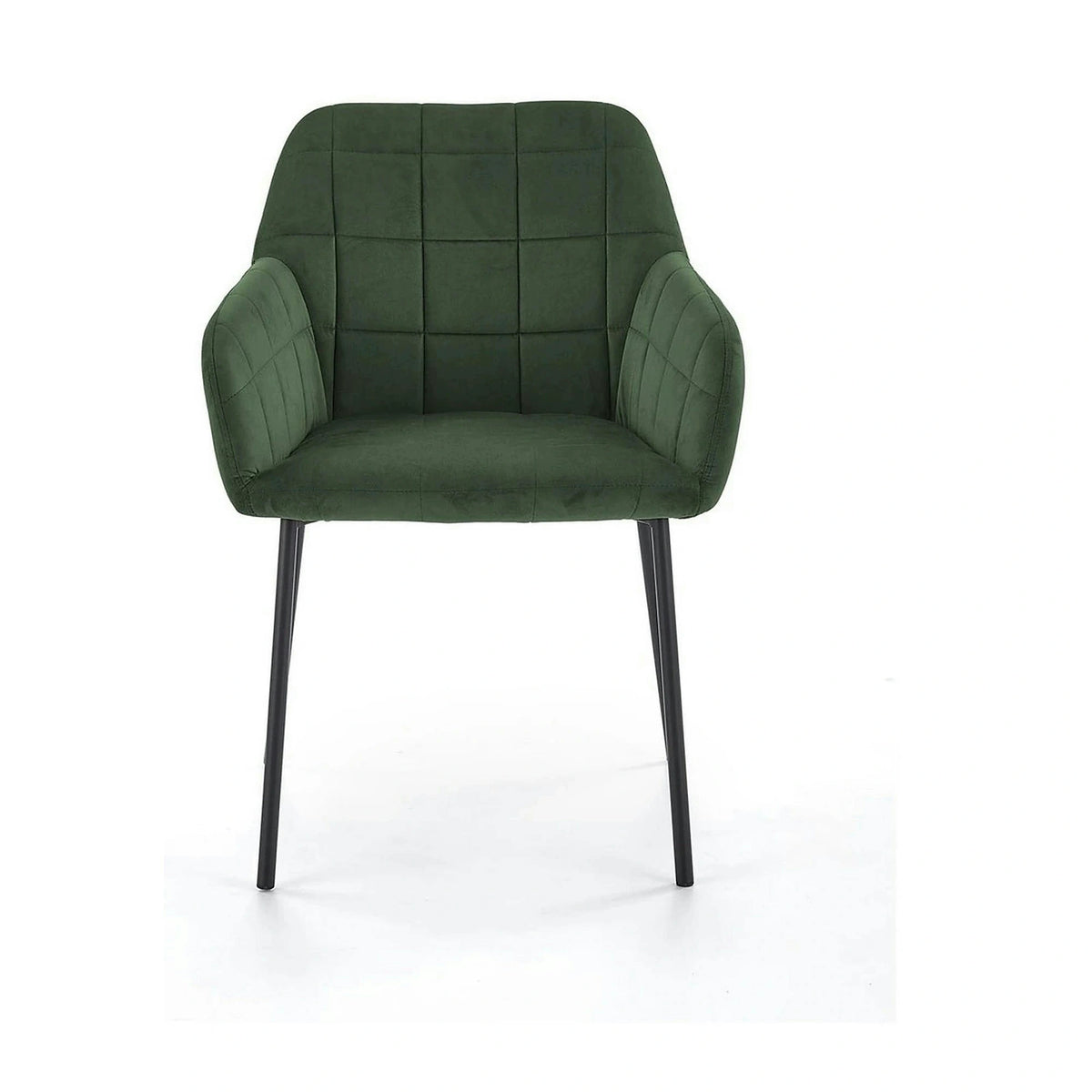 Scaun K305, verde inchis/negru, stofa catifelata/metal, 58X57X80 cm
