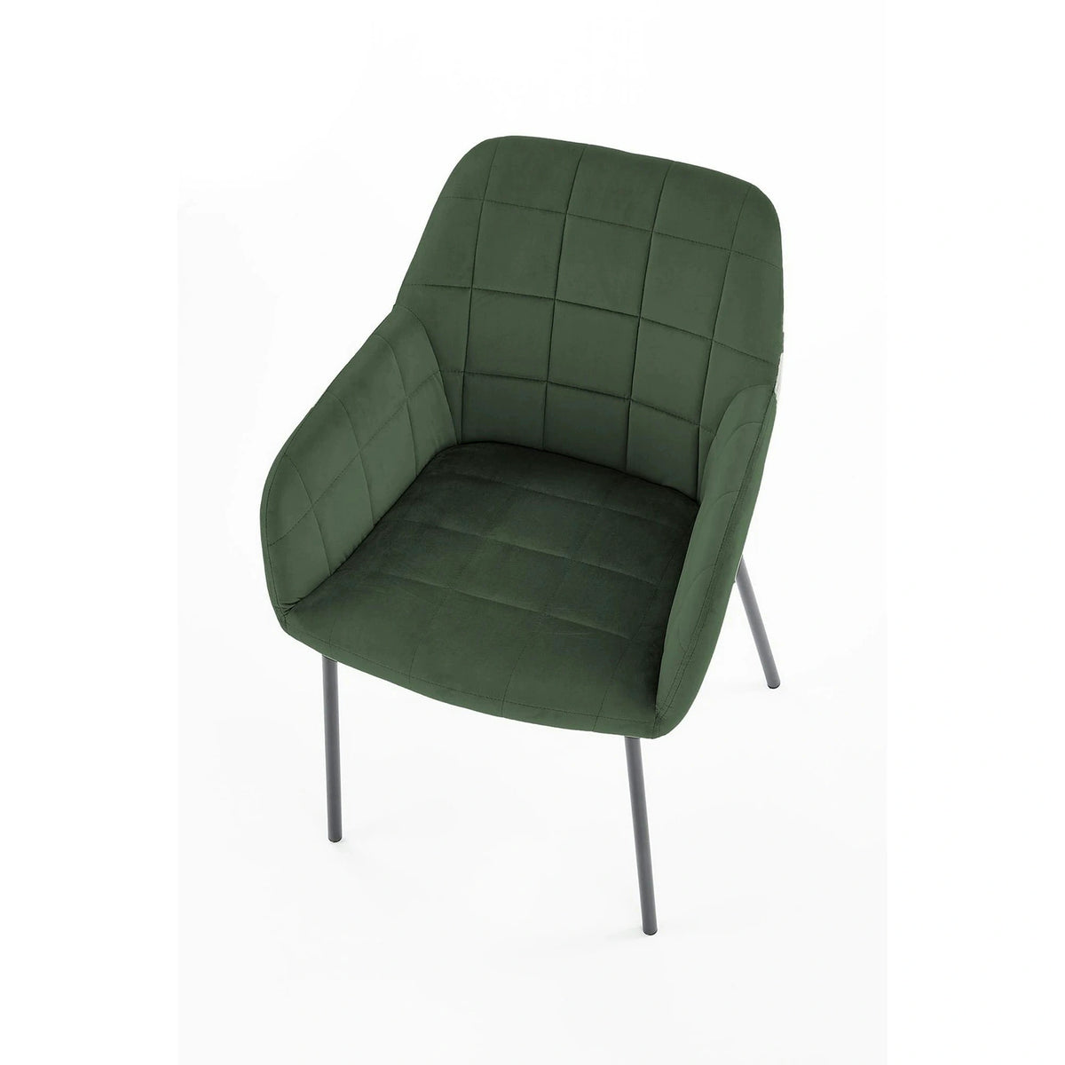 Scaun K305, verde inchis/negru, stofa catifelata/metal, 58X57X80 cm