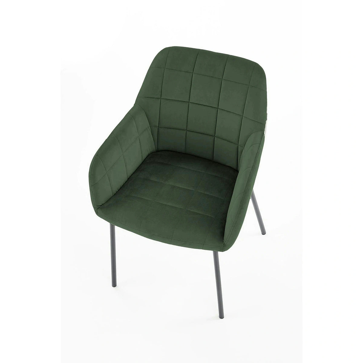Scaun K305, verde inchis/negru, stofa catifelata/metal, 58X57X80 cm