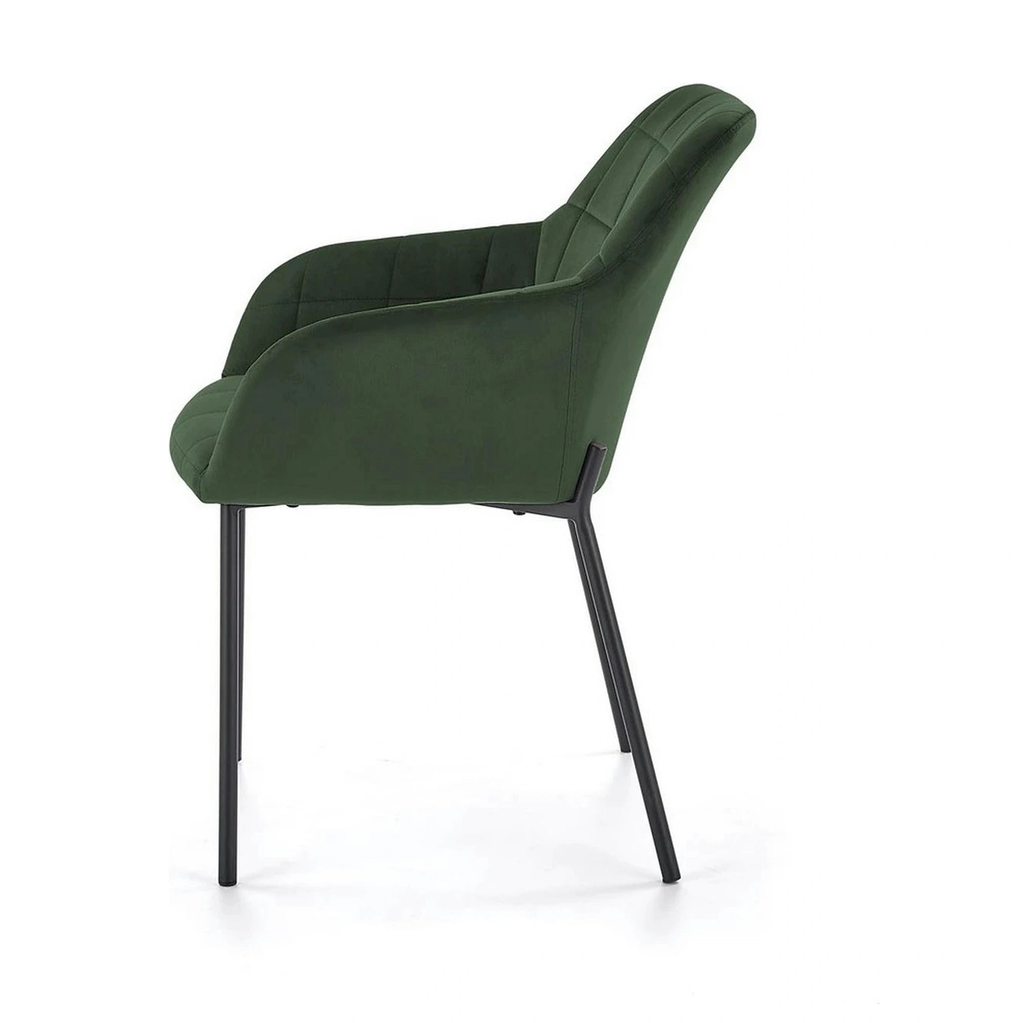 Scaun K305, verde inchis/negru, stofa catifelata/metal, 58X57X80 cm