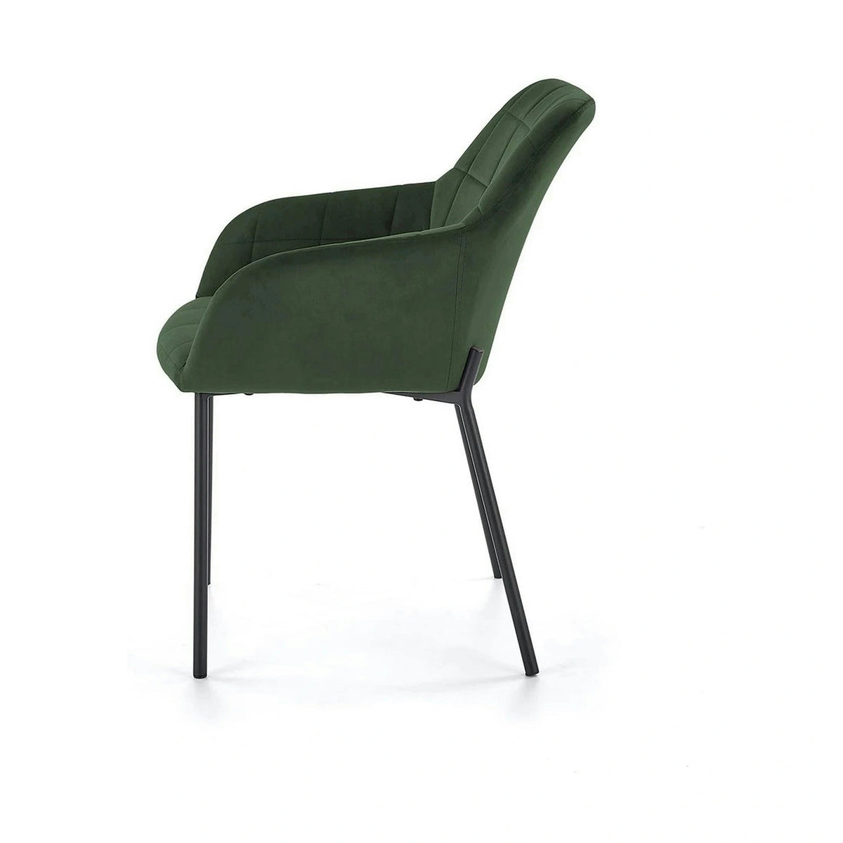 Scaun K305, verde inchis/negru, stofa catifelata/metal, 58X57X80 cm