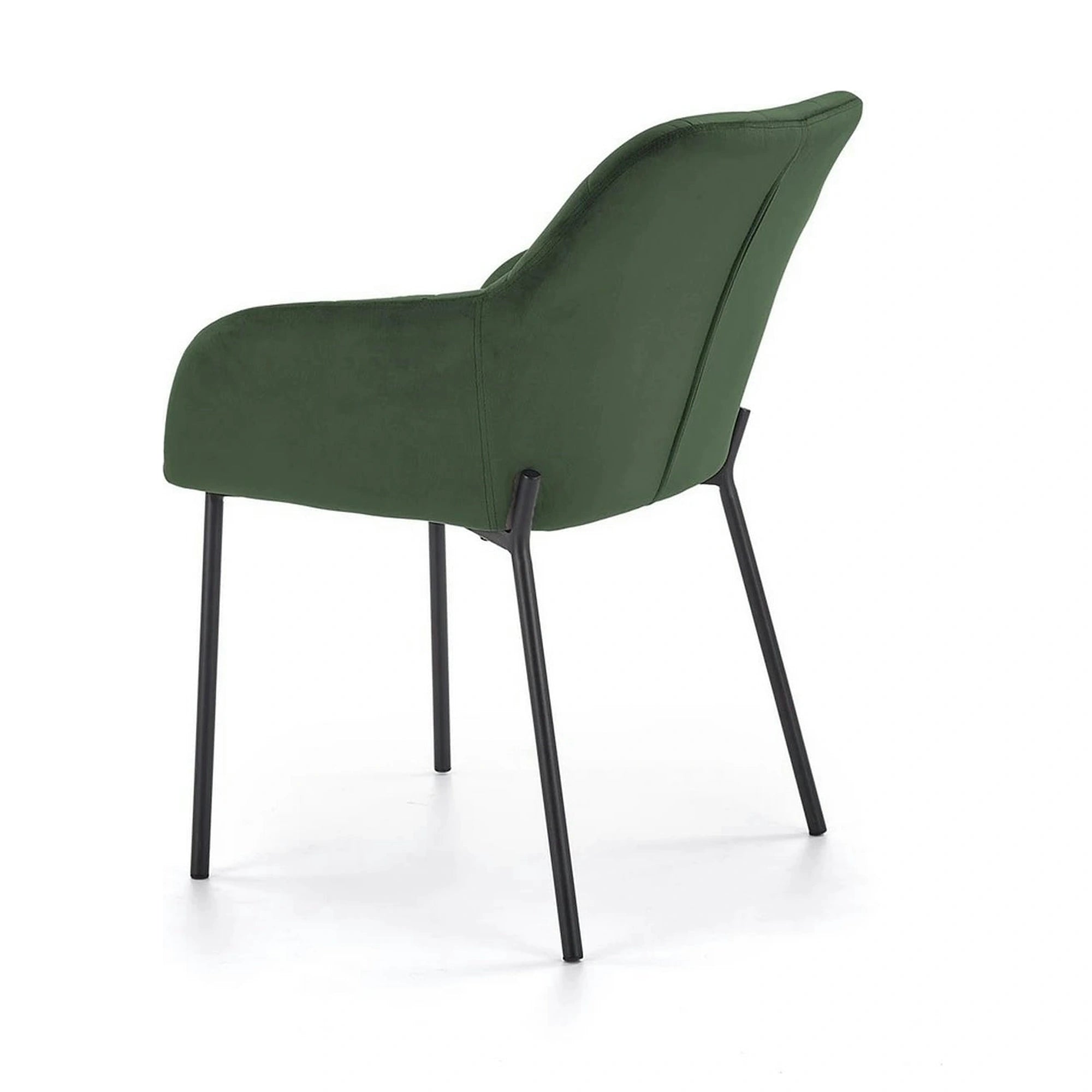 Scaun K305, verde inchis/negru, stofa catifelata/metal, 58X57X80 cm