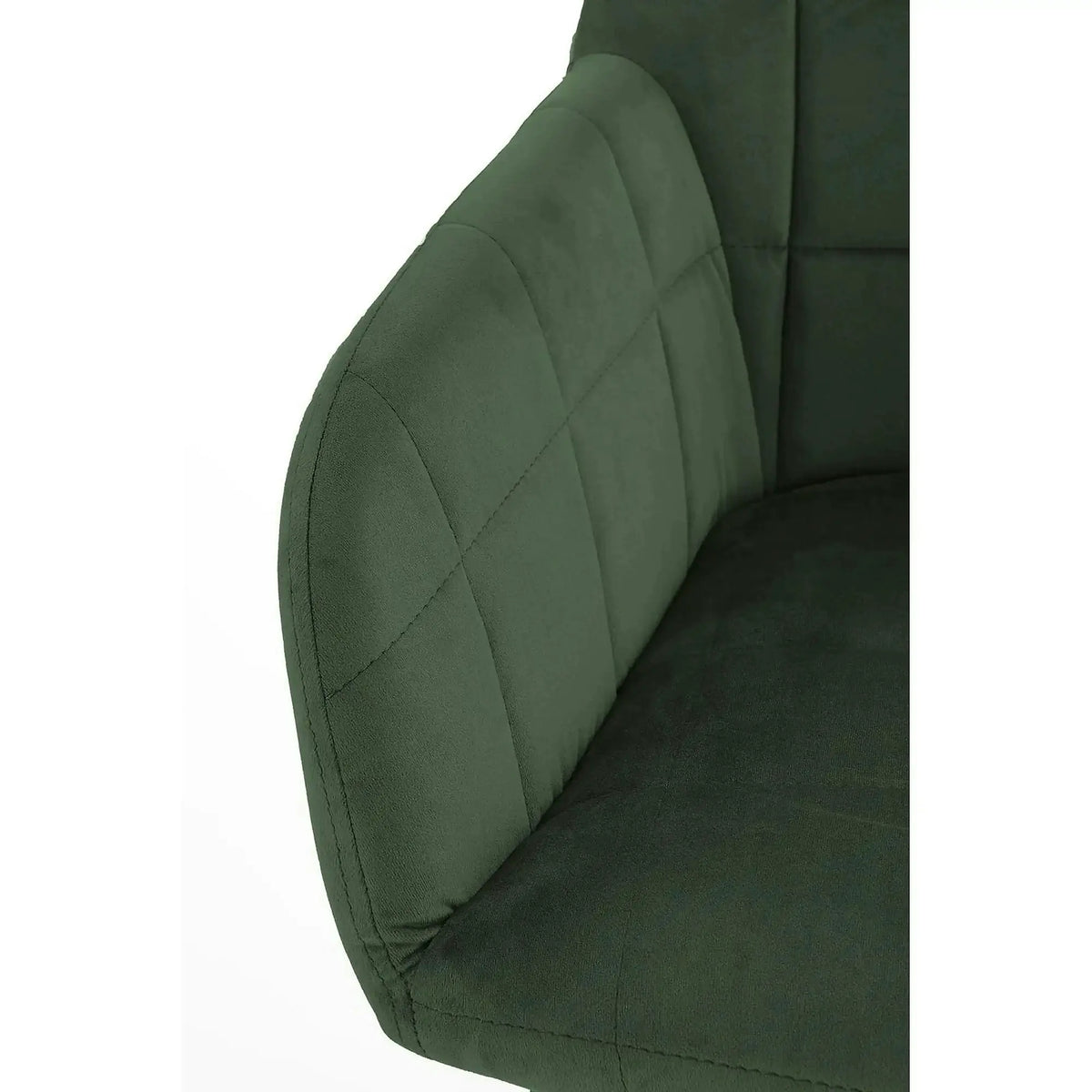 Scaun K305, verde inchis/negru, stofa catifelata/metal, 58X57X80 cm