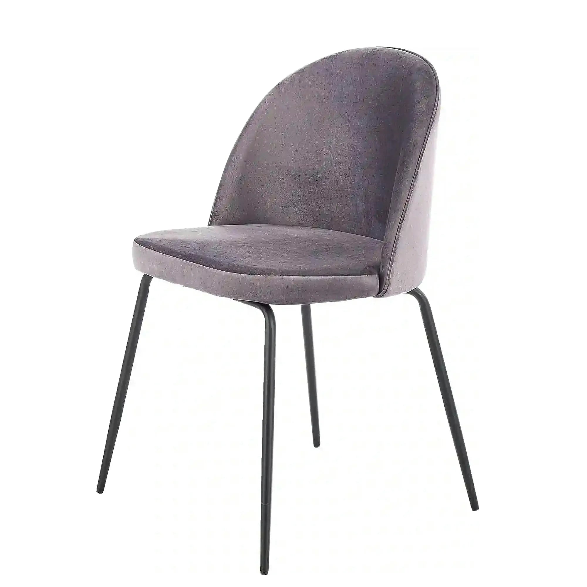 Scaun K314 gri inchis/negru, stofa catifelata/metal, 49x50x80 cm