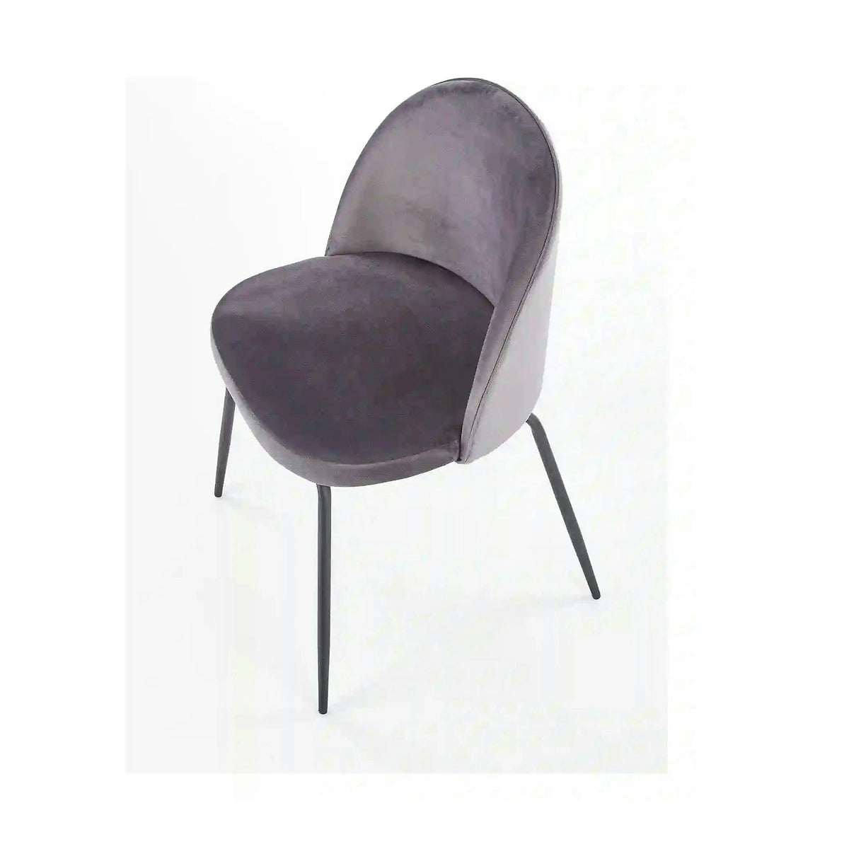 Scaun K314 gri inchis/negru, stofa catifelata/metal, 49x50x80 cm