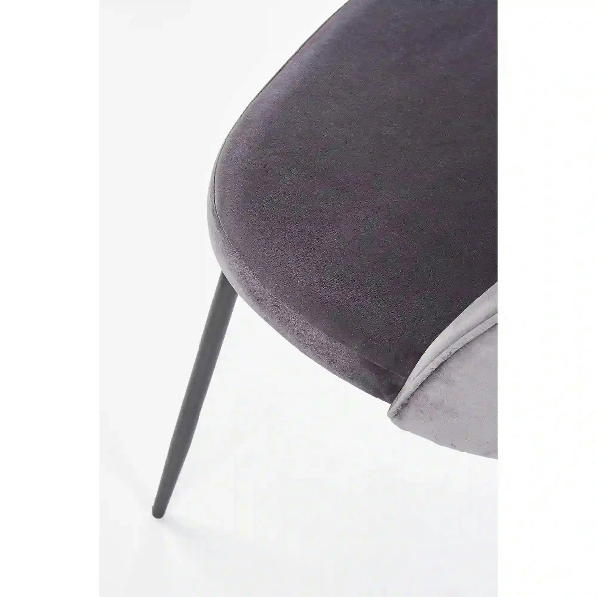 Scaun K314 gri inchis/negru, stofa catifelata/metal, 49x50x80 cm
